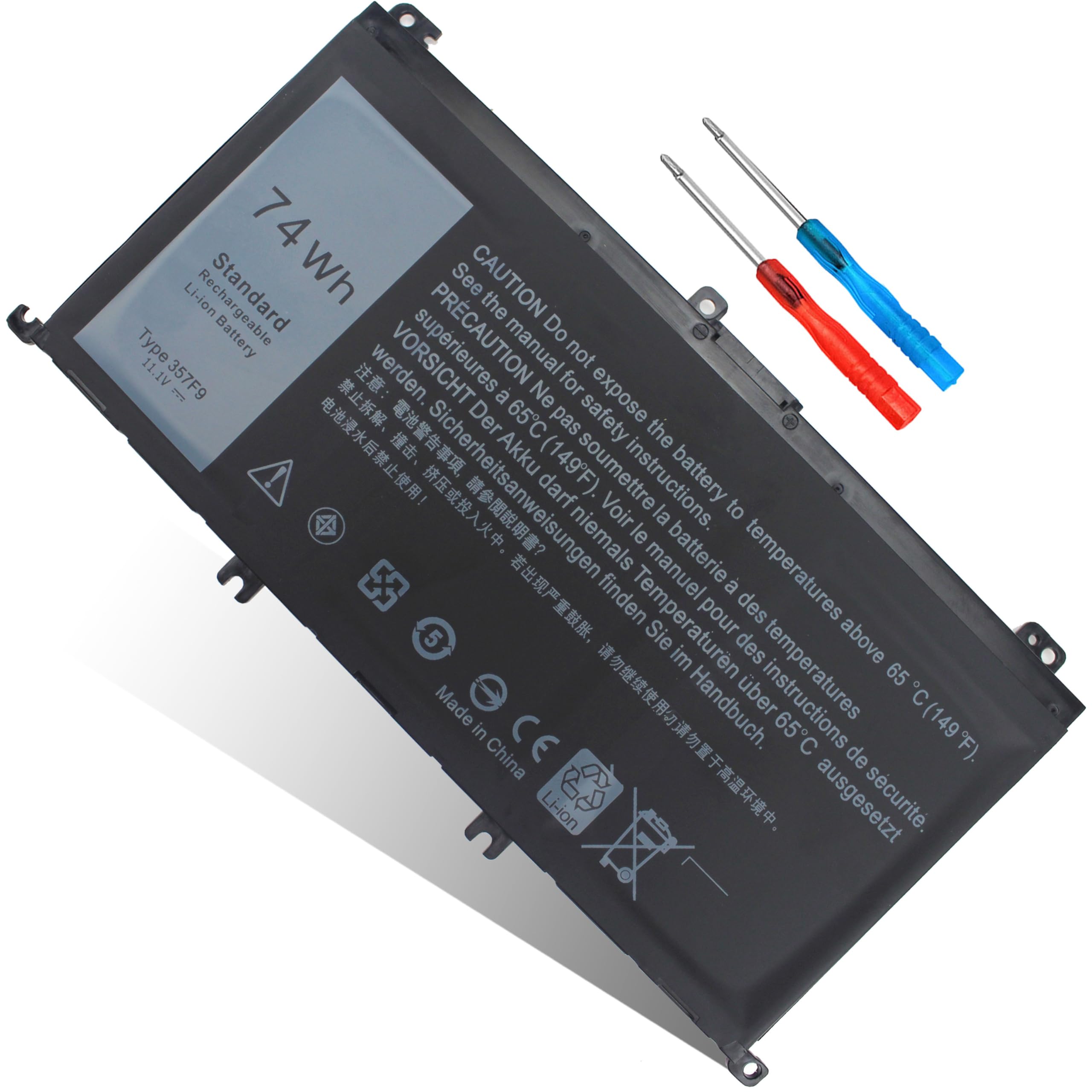 74WH 357F9 Laptop Battery for Dell Inspiron 15 7000 Gaming 15 7559 i7559 7557 i7557 7567 5577 5576 7566 7759 i7559-5012GRY i5577-7342blk-pus INS15PD Series P65F P65F001 P57F 71JF4 071JF4 0GFJ6 0357F9
