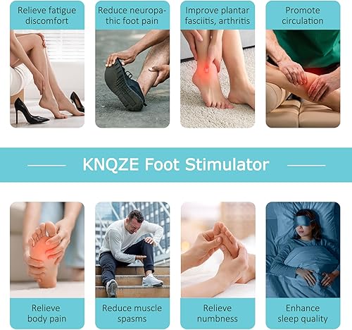 Miniatura 7 de KNQZE Masajeador de pies para neuropatía, TENS + EMS estimulador de pies para circulación, 10 modos + 20 intensidades, control remoto inalámbrico,