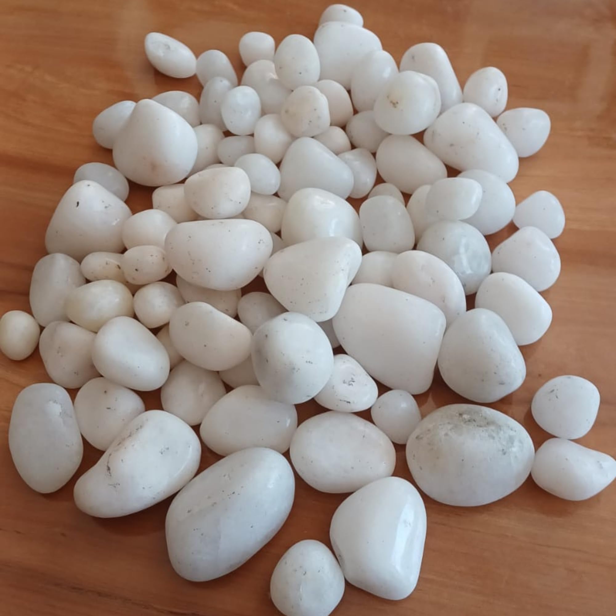 Premium White Marble Pebble Stones 20-40mm | Natural Polished Decorative Pebbles for Garden, Aquarium, Planters, Landscaping, Vases & Home Decor | Smooth White River Stones-image-22