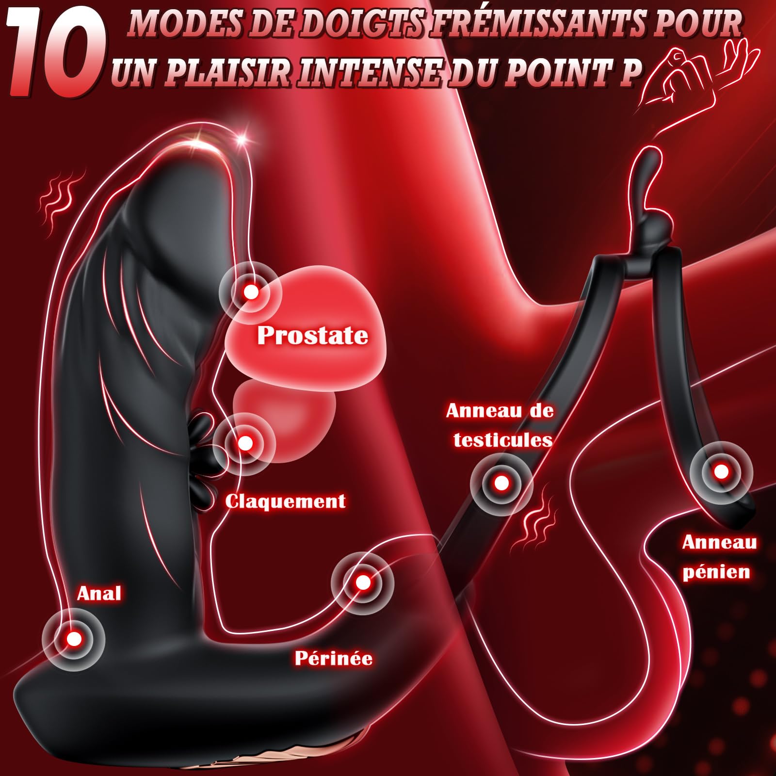 Vibromasseur Plug Anal Sex Toys - Prostate Vibrations Stimulant Sextoyse Homme Sex, App Expansion Toy Anals Godemichet avec 10 Modes de Vibration & Claquement pour Gay, Télécommandé Masturbeuse Anus