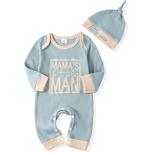 NZRVAWS Baby Boy Clothes Preemie Infant Boy Bear Outfits Jumpsuit Bodysuit Letter Print Romper