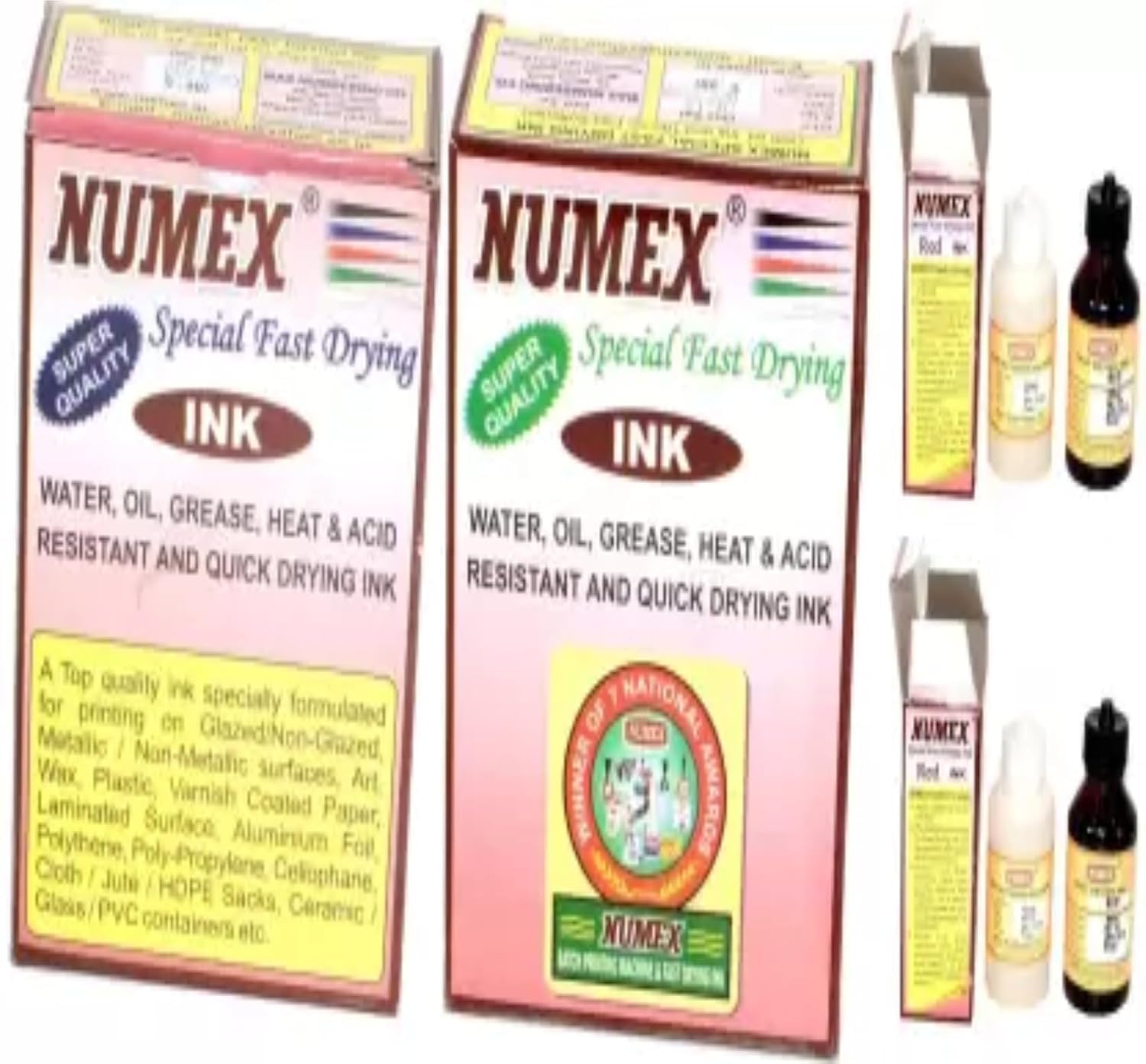 Ochitya-Numex Special Fast Drying Ink, Red Ink, Water Oil Grease