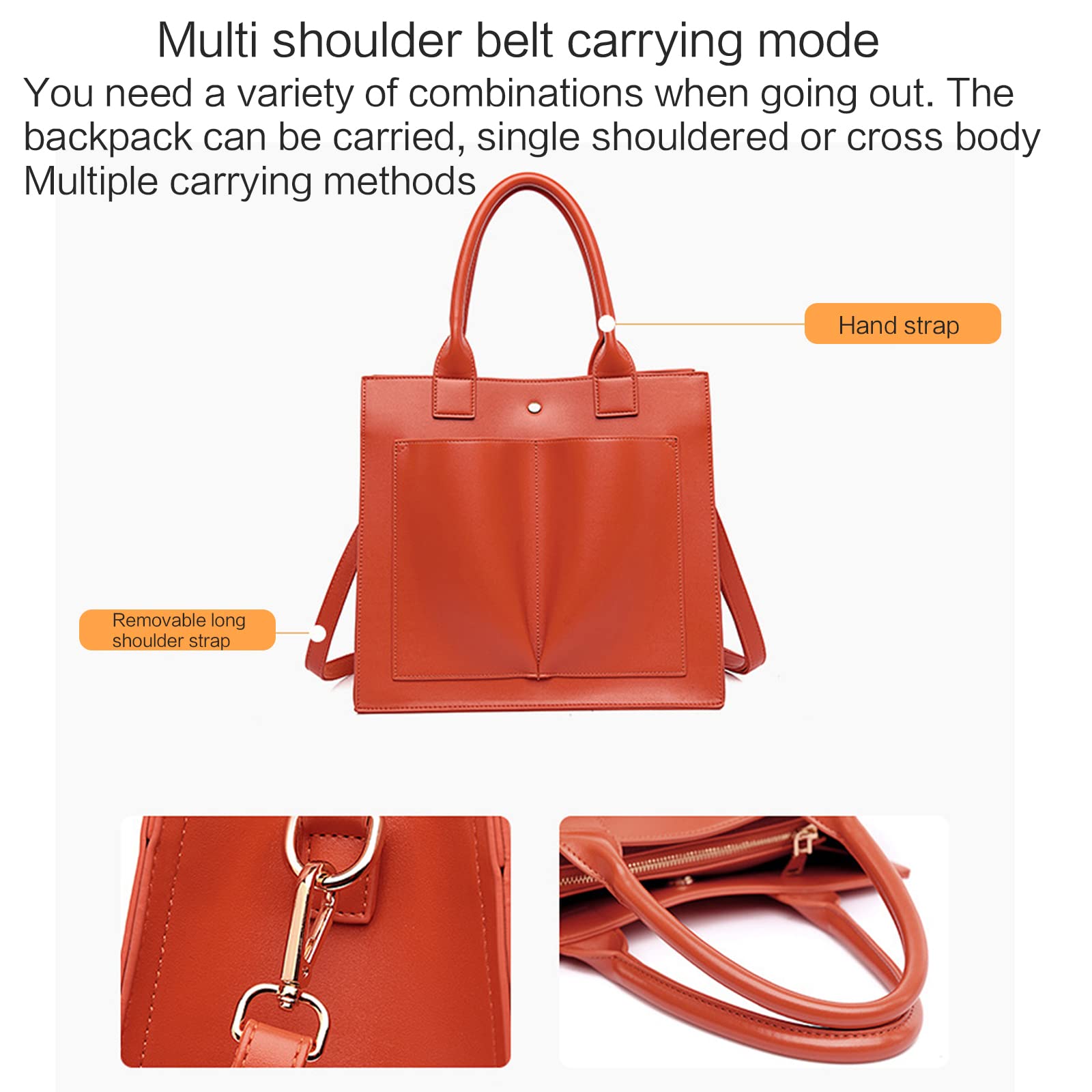 Bolso de mano de gran capacidad para mujer, con asa superior, bolso de mano para mujer, bolso de mano de piel sintética de gran capacidad, bolso cruzado para mujer