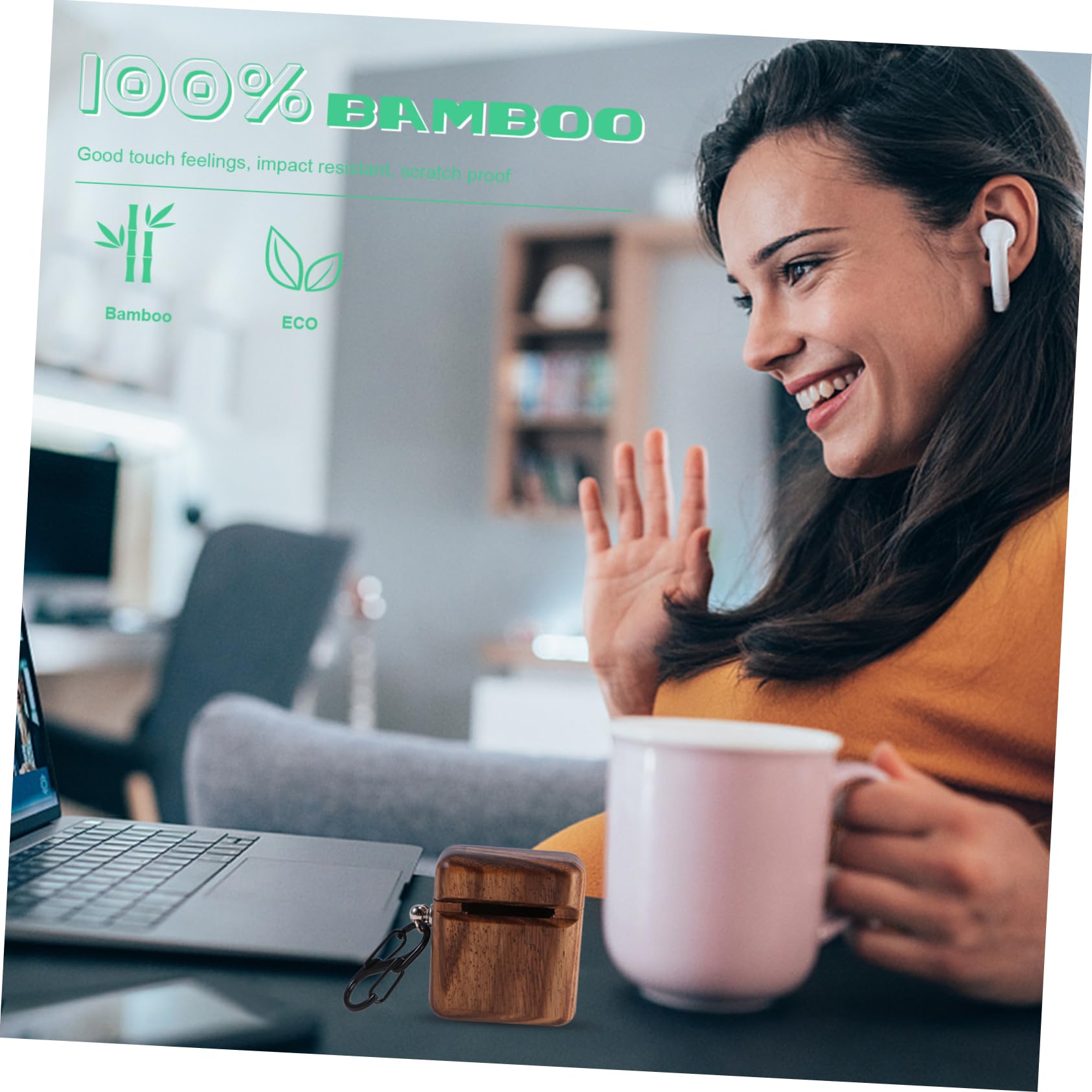 Hemobllo 3piezas Estuche Protector De Auriculares Inalámbricos De Madera Compatible Carcasa Resistente y Arañazos Diseño Compacto y Ligero