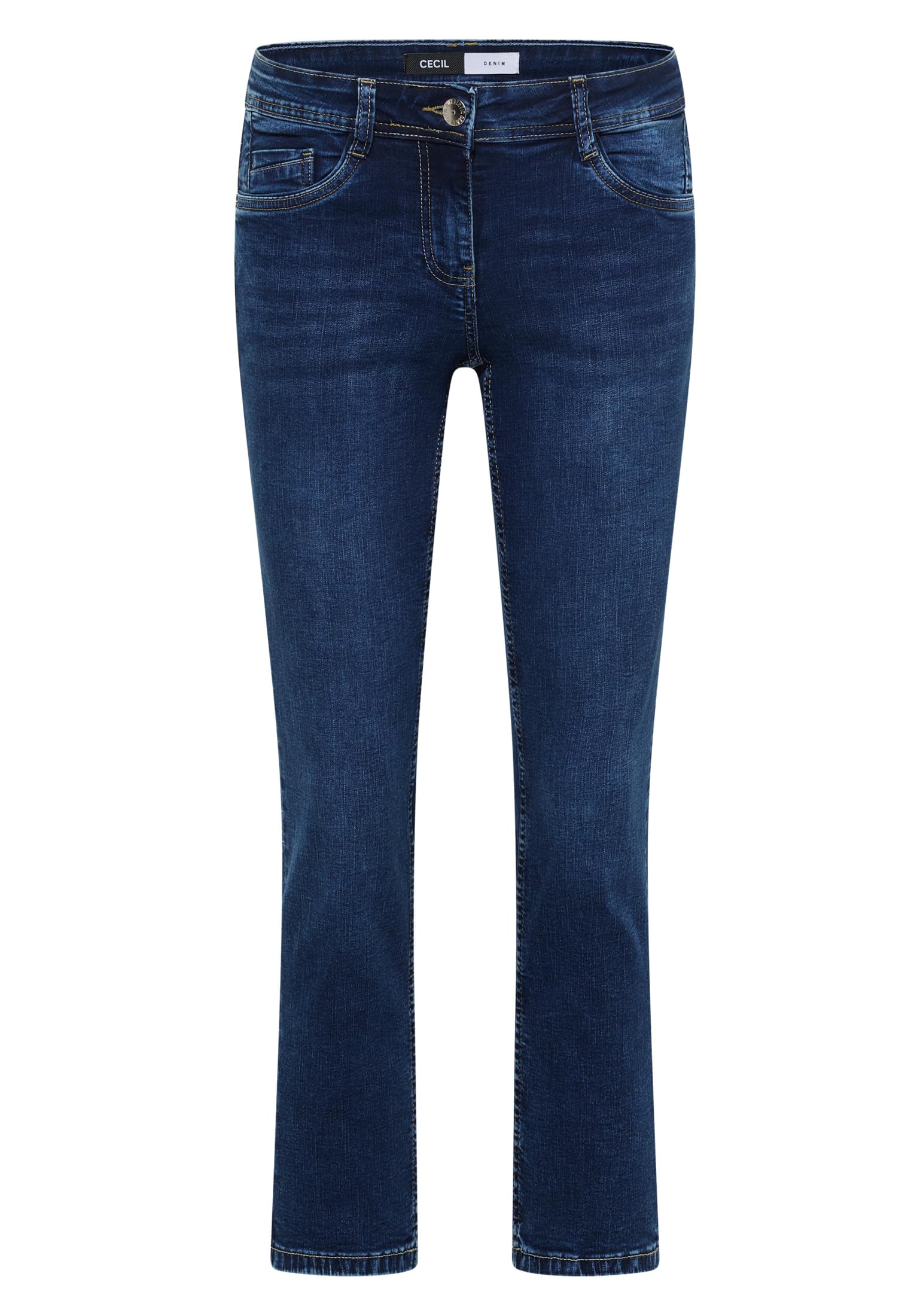 Cecil - 3818662, Jeans a Vita Media, Gamba Dritta, vestibilità Casual Donna