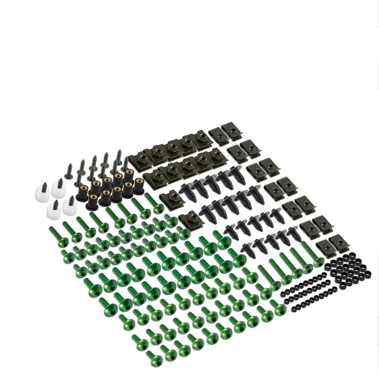 253PCS CNC Screws Fairing Bolt Nut Kit For Z1000 Z250 Z400 Z650 For Ninja 250R 300 500 650 ZX10R ZX14R 6R 7R 9R Z750 CNC Alloy(Green)