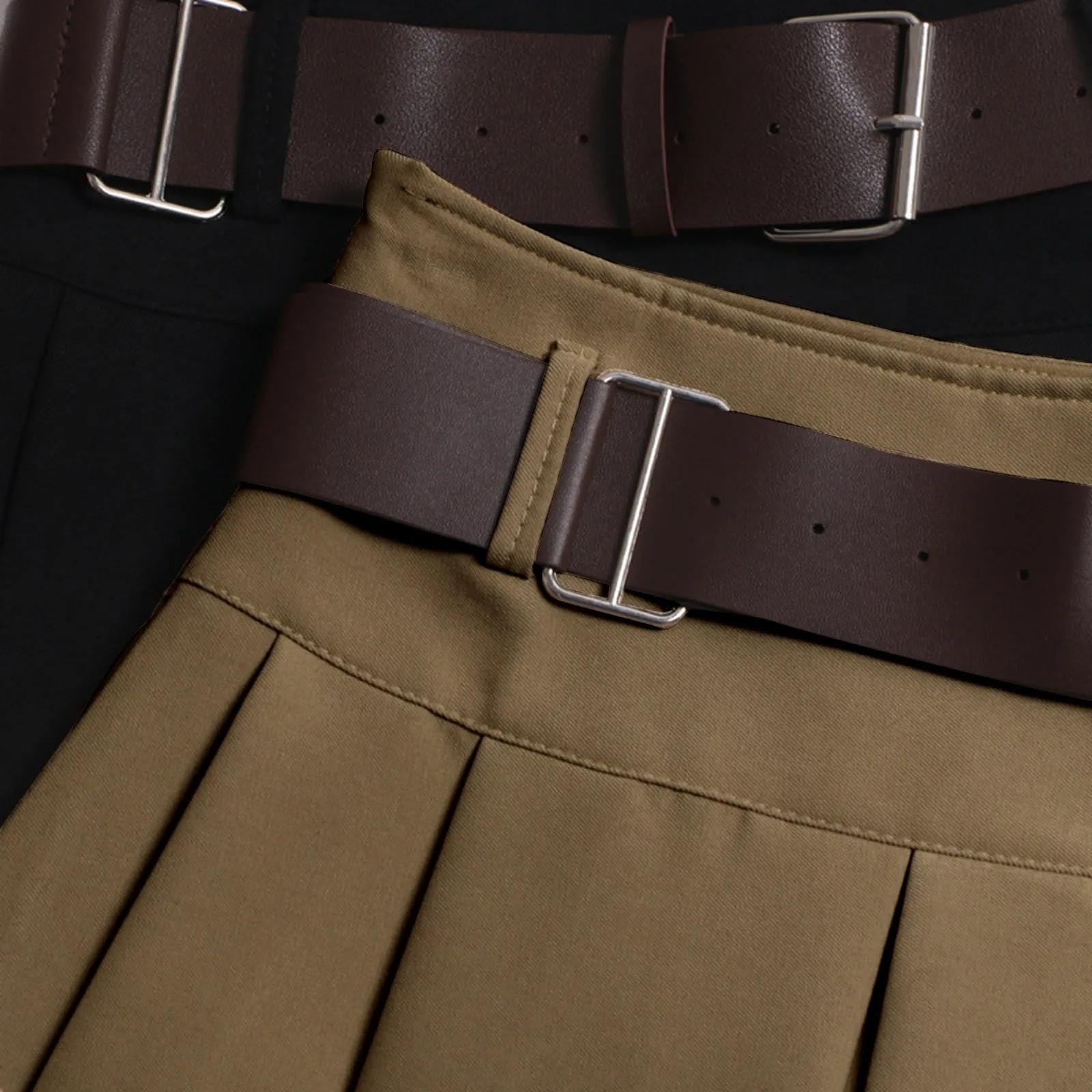 Rock Damen Langer Taille Skirt Linie Falten Damen Faltenröcke A-Linie Freizeitröcke
