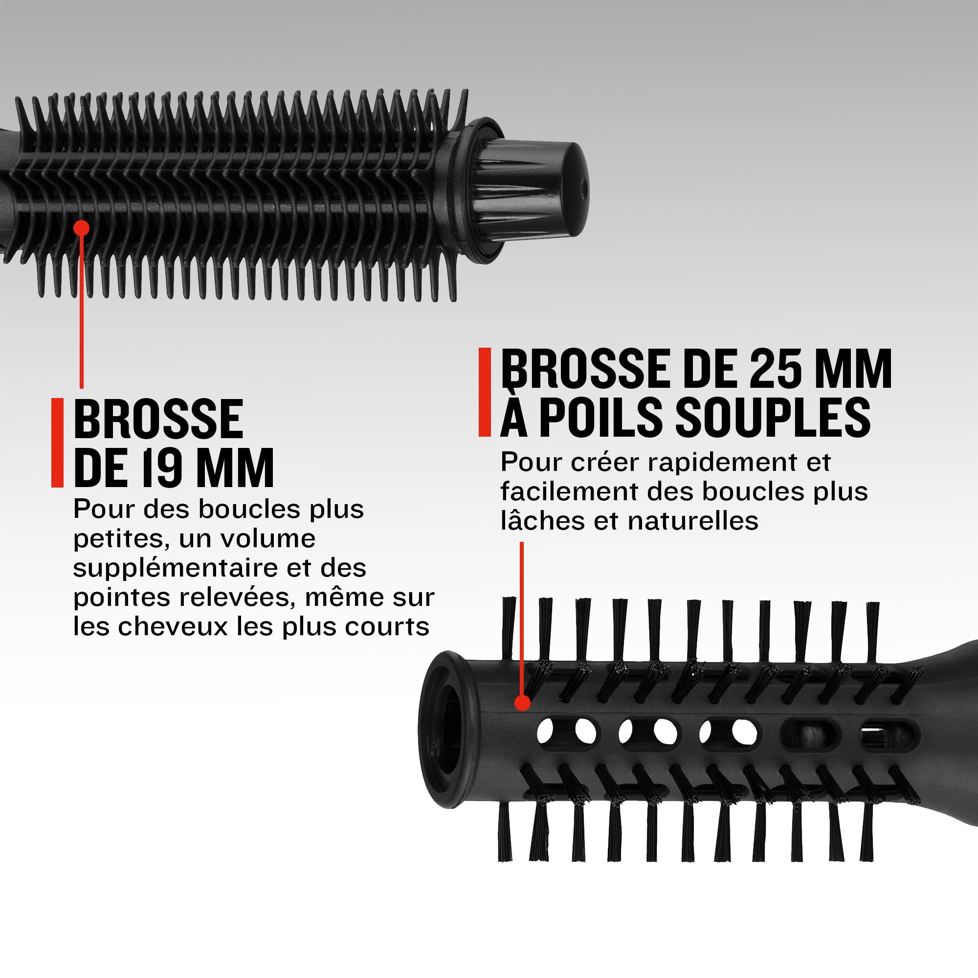 Remington Brosse Soufflante [Idéale Cheveux Courts] Blow Dry & Style (400W, Température variable, 2 brosses rondes 19 et 25mm, Cordon Rotatif) AS7100