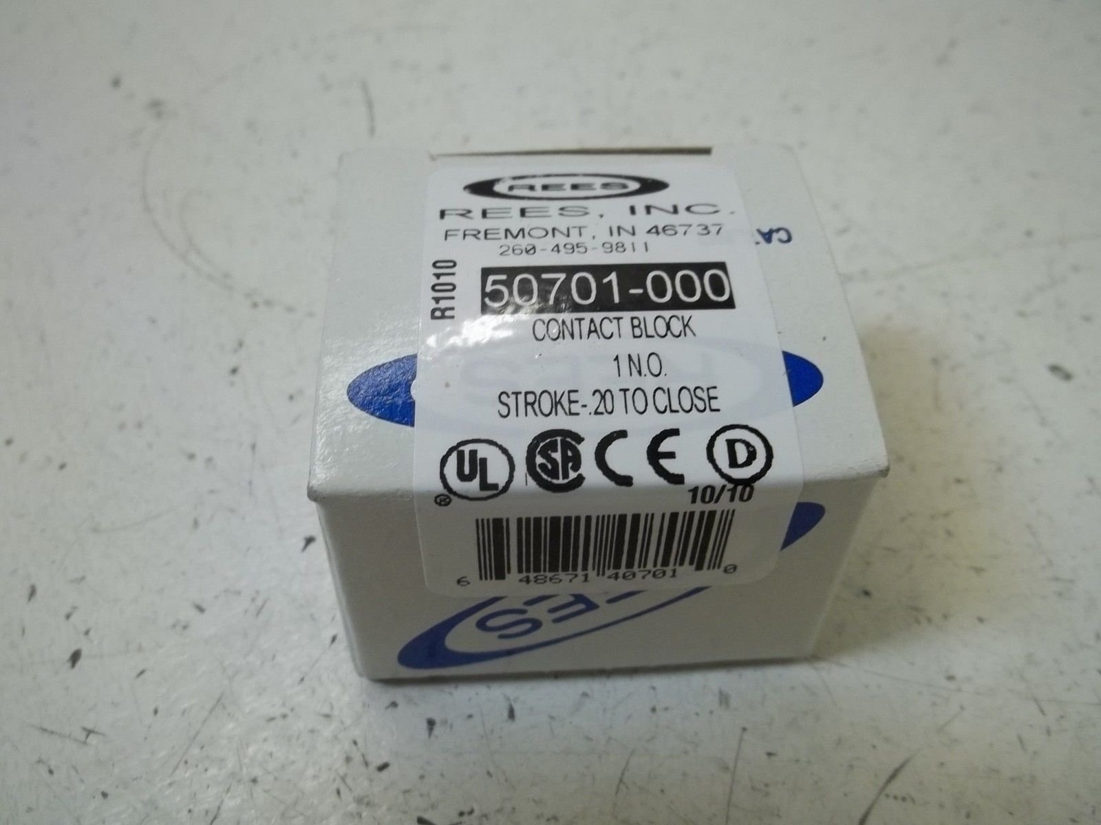 REES 50701-000 1NO, 14AWG, Screw CLAMP, Contact Block