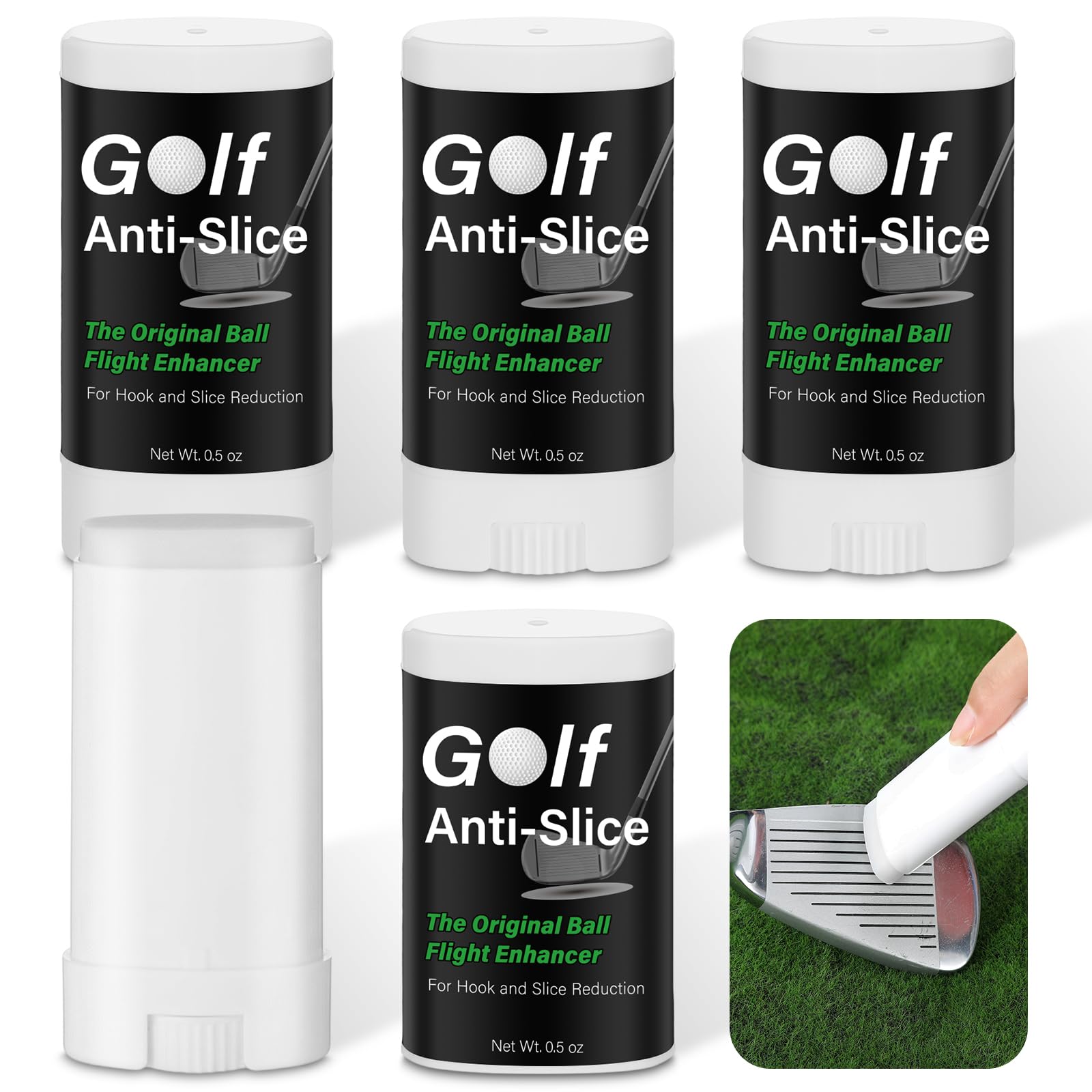 Halloscume 4 Pcs Golf Anti-Slice Anti-Slick Stick Compound for Clubs Boosts Distance and Increases Accuracy Gift for Golfer Supply (Square Style)