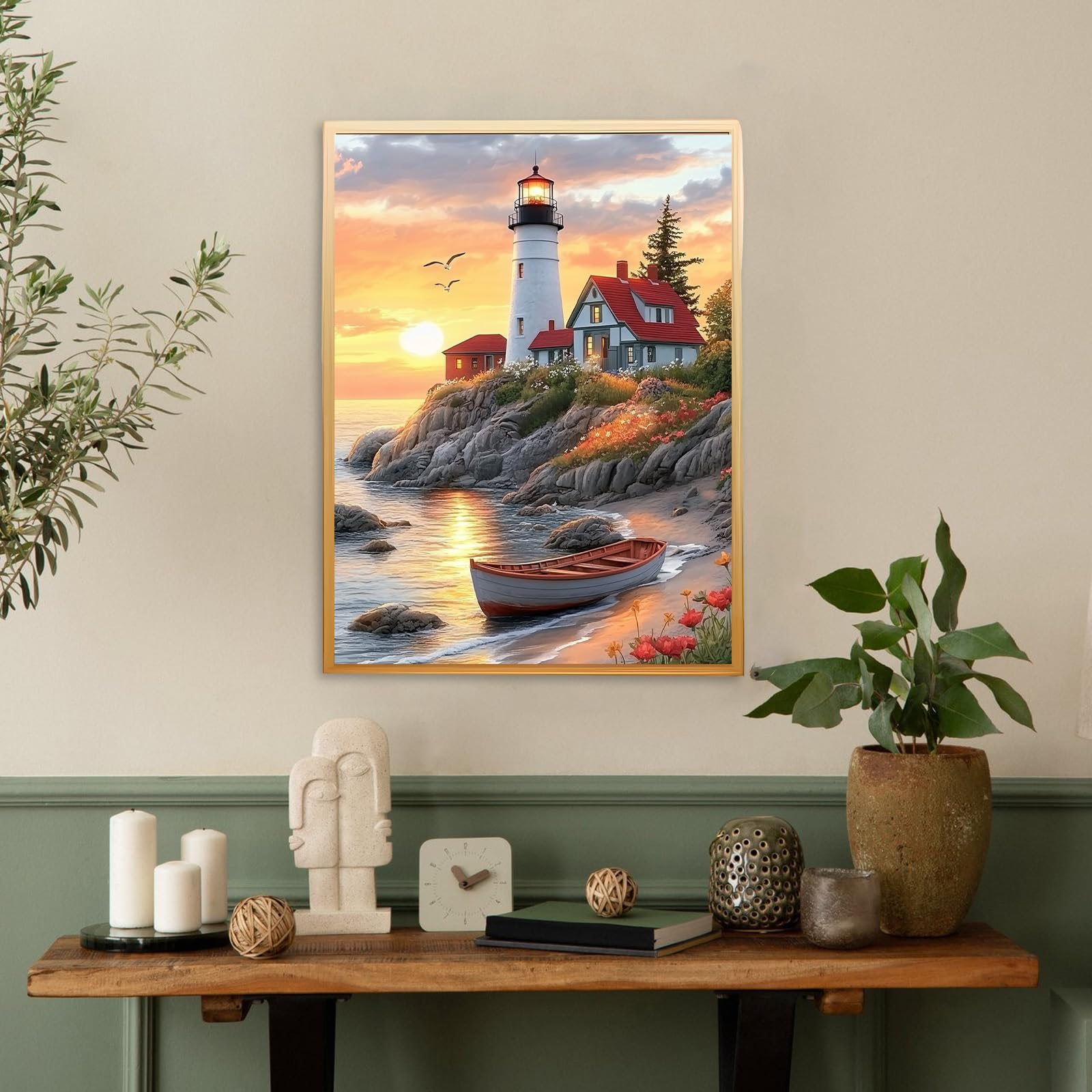 KAYIFA Fenêtre Ouverte Peinture Numero Adulte, Paysages Peinture par Numero Toile Aquarelle Numéro D'art, DIY Kit Creatif Adulte Paint by Numbers Kits, Décoration de Maison 40x30cm