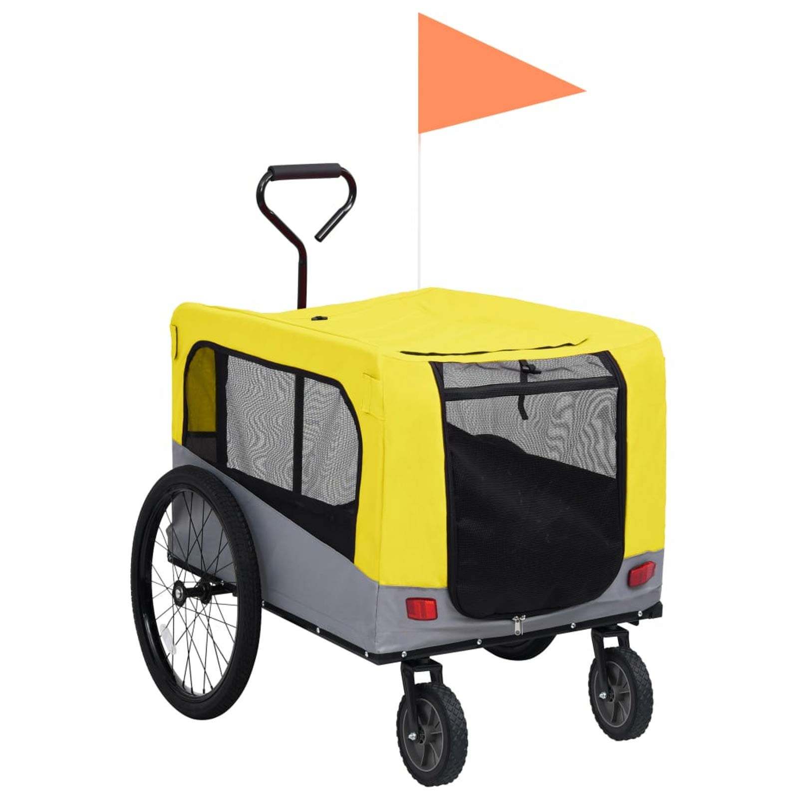 Rimorchio Bici Animali Carrello Jogging Giallo e Grigio,Articoli per animali,Animali domestici - Articoli,Passeggini per animali domestici(SPU:92442)