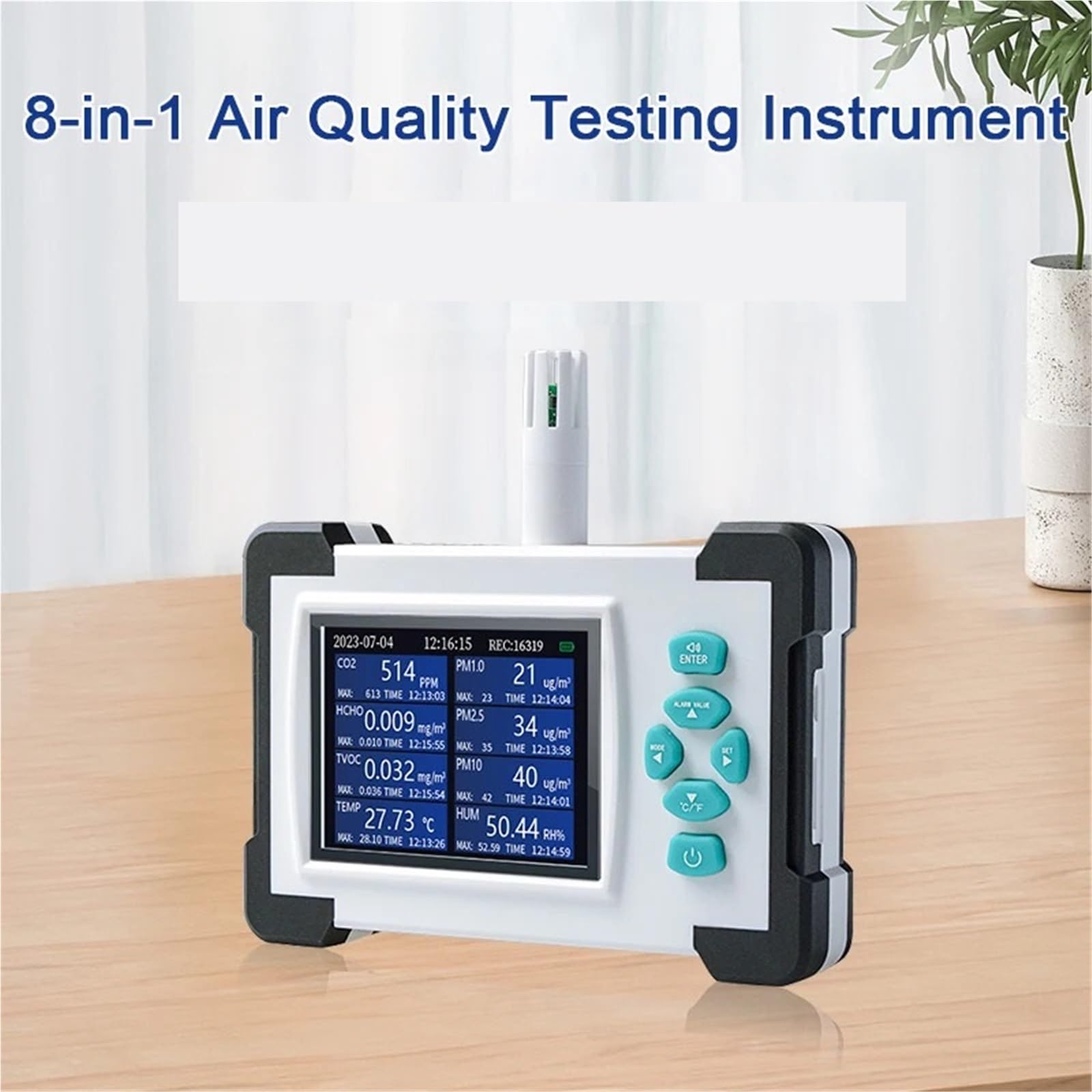 Detector de Gases, Monitor de Calidad del Aire, analizador Gases, Monitor CO2, Detector Multifuncional(T7-700PRO-WIFI)