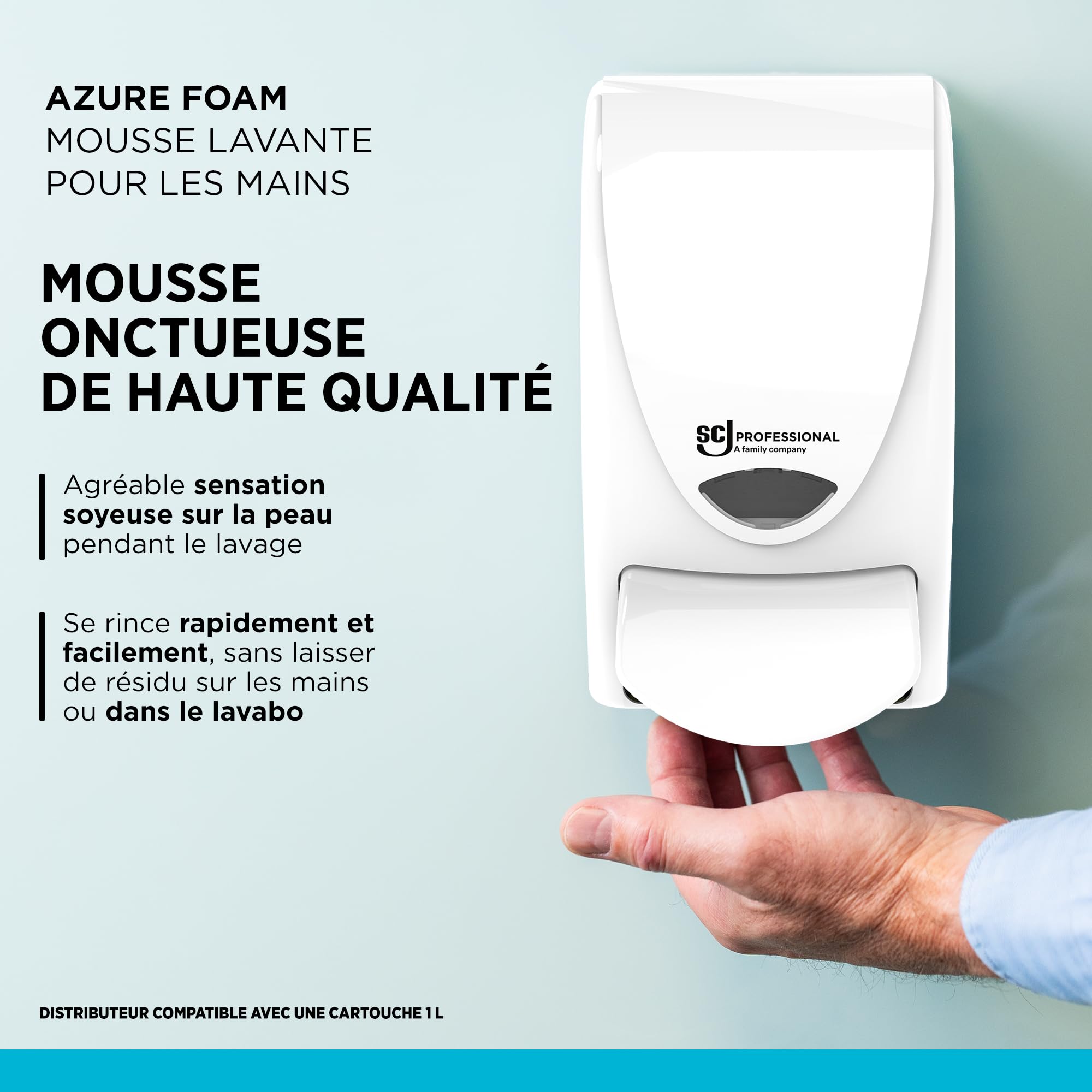 SC Johnson Professional Azure Foam Kit de Recharges – Nettoyant moussant – Lavage des Mains pour Peaux sensibles – Parfum Fruits Frais – 2 Cartouches de 1 Litre – Réservé à Un Usage Professionnel