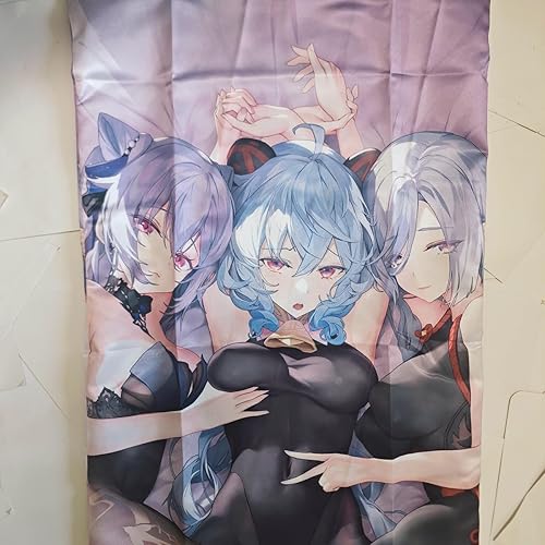 Miniatura 1 de Genshin Impact Keqing Ganyu Shenhe Anime Girl Dakimakura - Funda de almohada corporal para abrazar, 27.6in x 15.7in, piel de melocotón