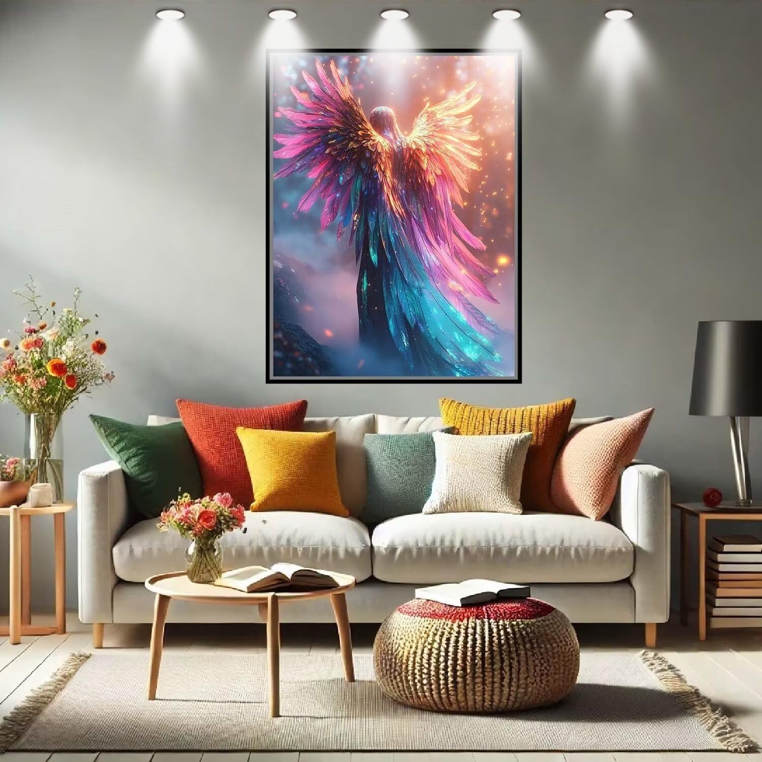 Angelo,Paesaggio Kit per Dipingere con i Numeri,Fai da Te Quadri da Dipingere Numerati per Hobby Creativi Adulti,Kit di Pittura a Olio su Tela Principianti per Decora la Casa Regalo 80x107cm 54N-8607
