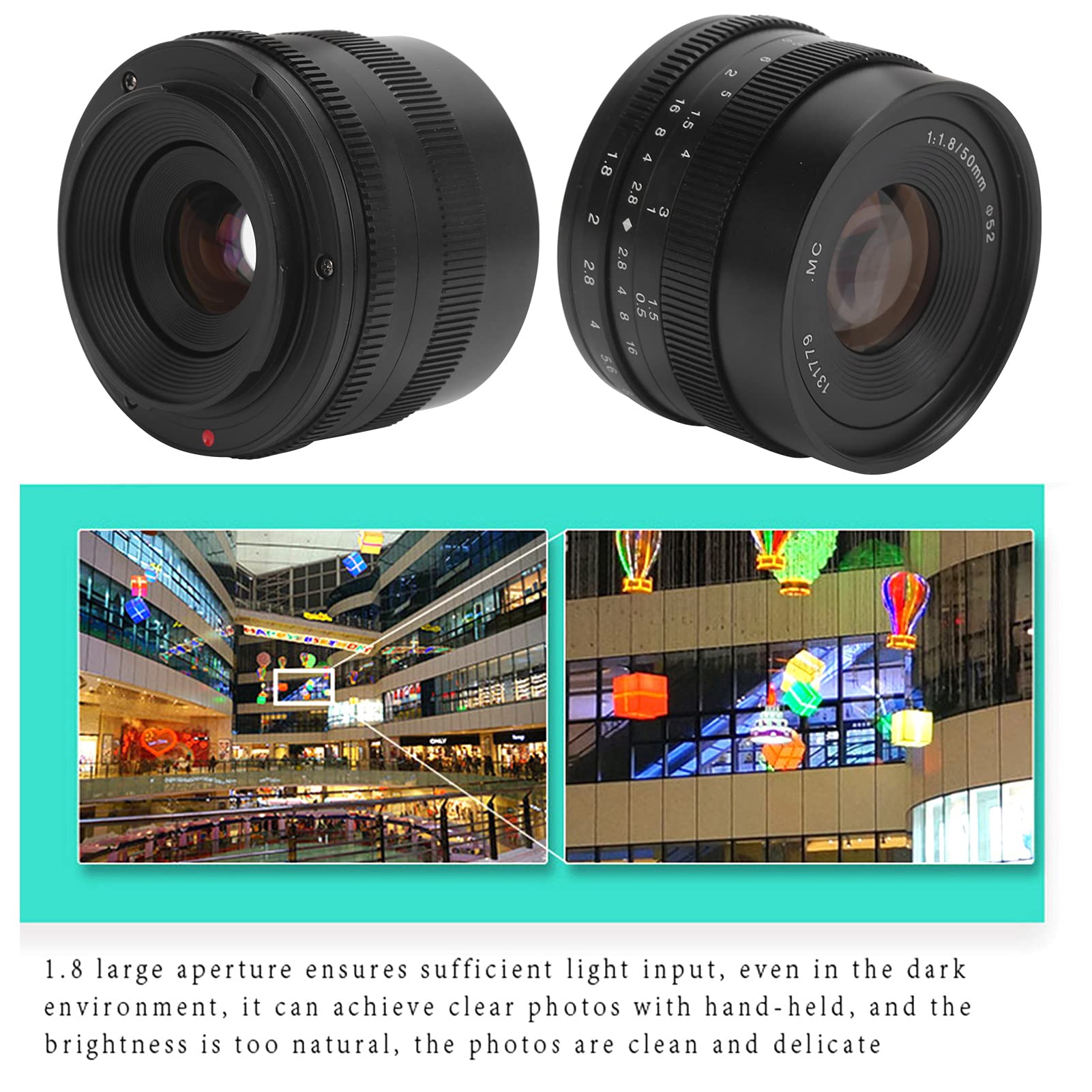 Obiettivo della macchina fotografica, lente dell'apertura di 50mm resistente all'usura per