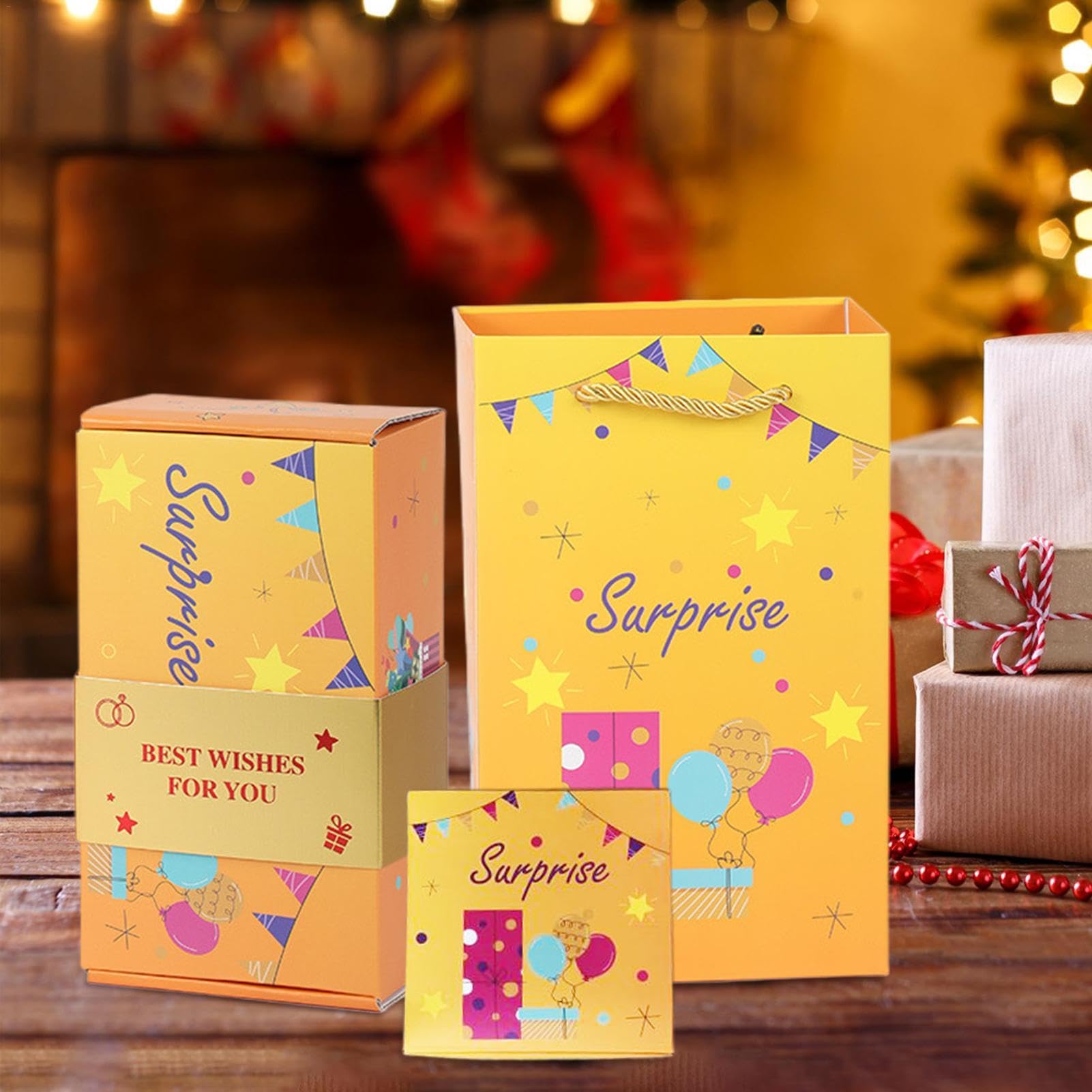 Dorugage Bouncing Box Kerst - Rode Envelop Geld Sieraden Romantische Stuiterende Doos | Creatieve Feestgunst Papieren Doos Leuke Kerstfeestbenodigdheden