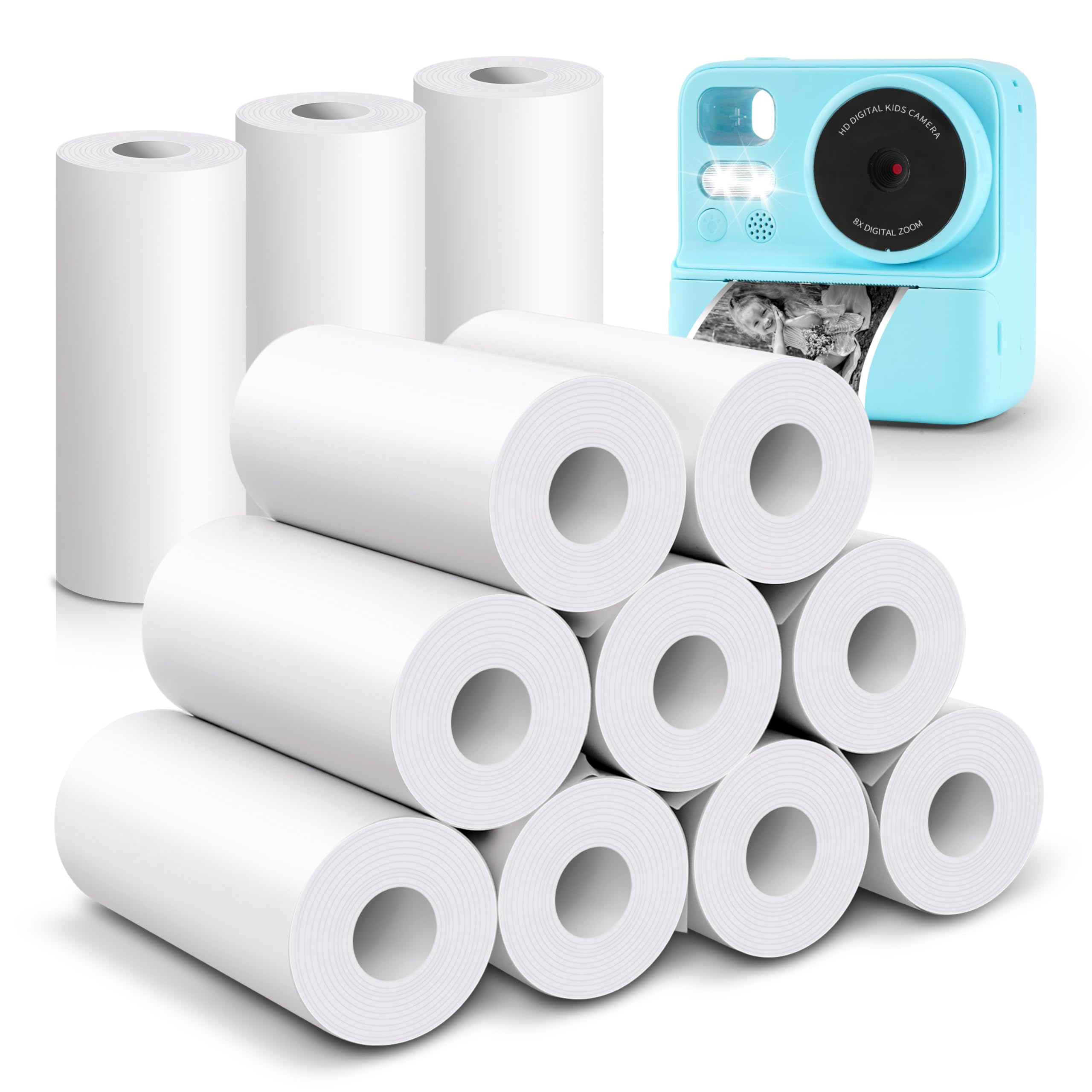 Kids Instant Print Camera Paper - 12 Rolls Thermal Photo Paper (0.98x2.2 Inch)