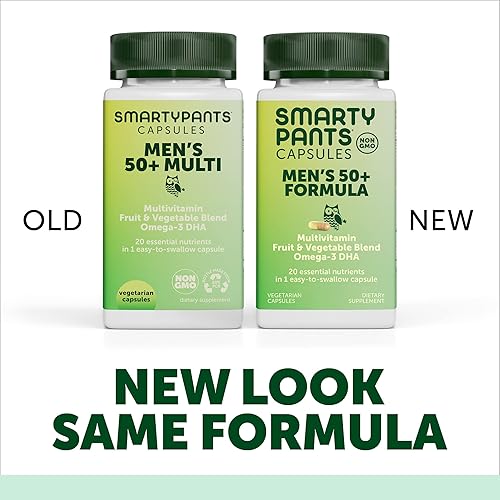 Miniatura 2 de Smartypants Multivitamínico para hombres 50 Plus Omega-3 Dha zinc para la inmunidad vitaminas D3 C B6 B12 vitamina A para ojos folato selenio una