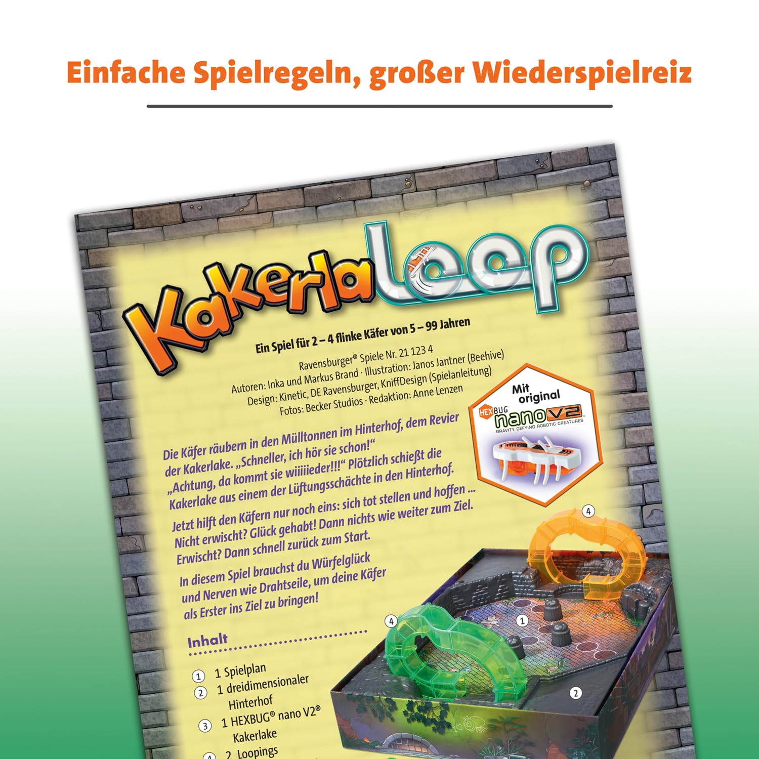 Ravensburger - Kakerlaloop 21123 - Kinderspiel mit elektronischer Kakerlake für Groß und Klein, Familienspiel für 2-4 Spieler, Kinderspiel ab 5 Jahren - Geburtstagsgeschenke