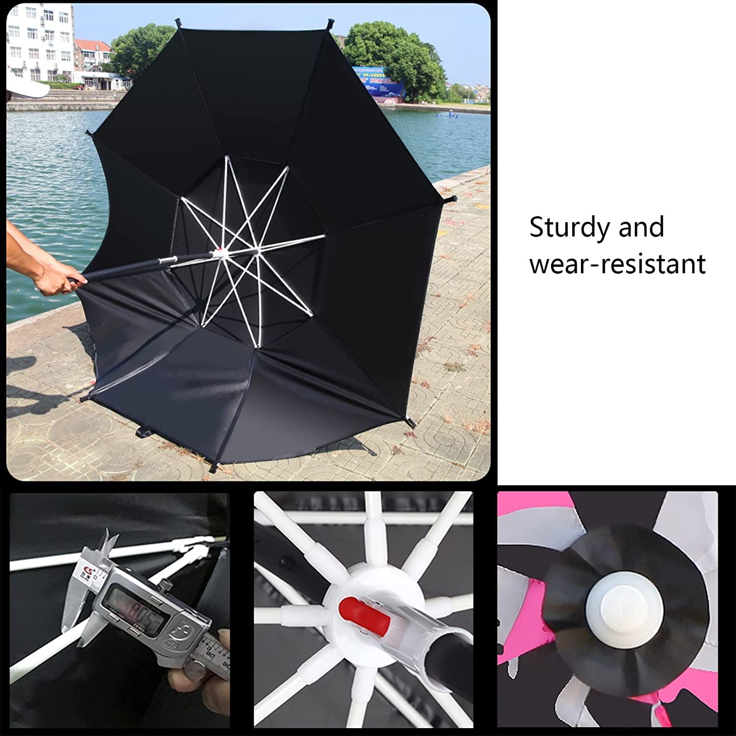 HXR parasol wędkarski Parasol wędkarski wielofunkcyjny parasol na zewnątrz parasolowy na plażę ogrodową wodoodporną ochronę przeciwdeszczową parasol wędkarski (Color : Red, Size : 200cm/6.6ft)
