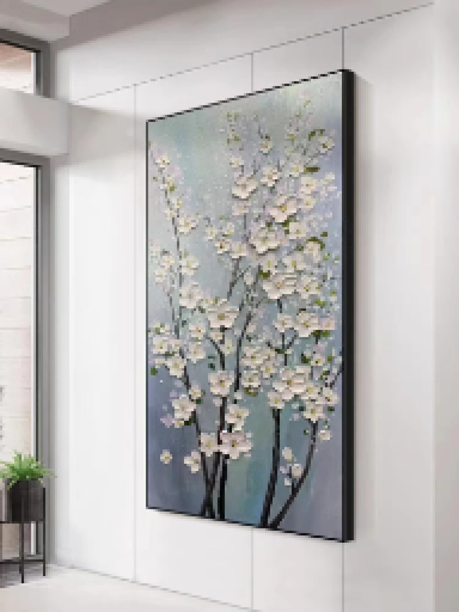 TONGYINLI Ręcznie robiony abstrakcyjny obraz olejny kwiaty duży rozmiar obraz olejny na płótnie plakaty i druki obraz ścienny dekoracja domu 80 x 160 cm bez ramki