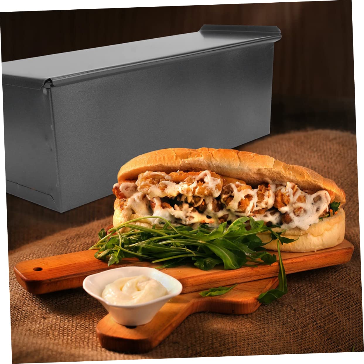 Alipis Antihaft Beschichtete Backform aus Eisen mit Deckel Praktische Toastbackbox für Einfaches Entformen und Tragbares Backen von Brot und Toast in Küche