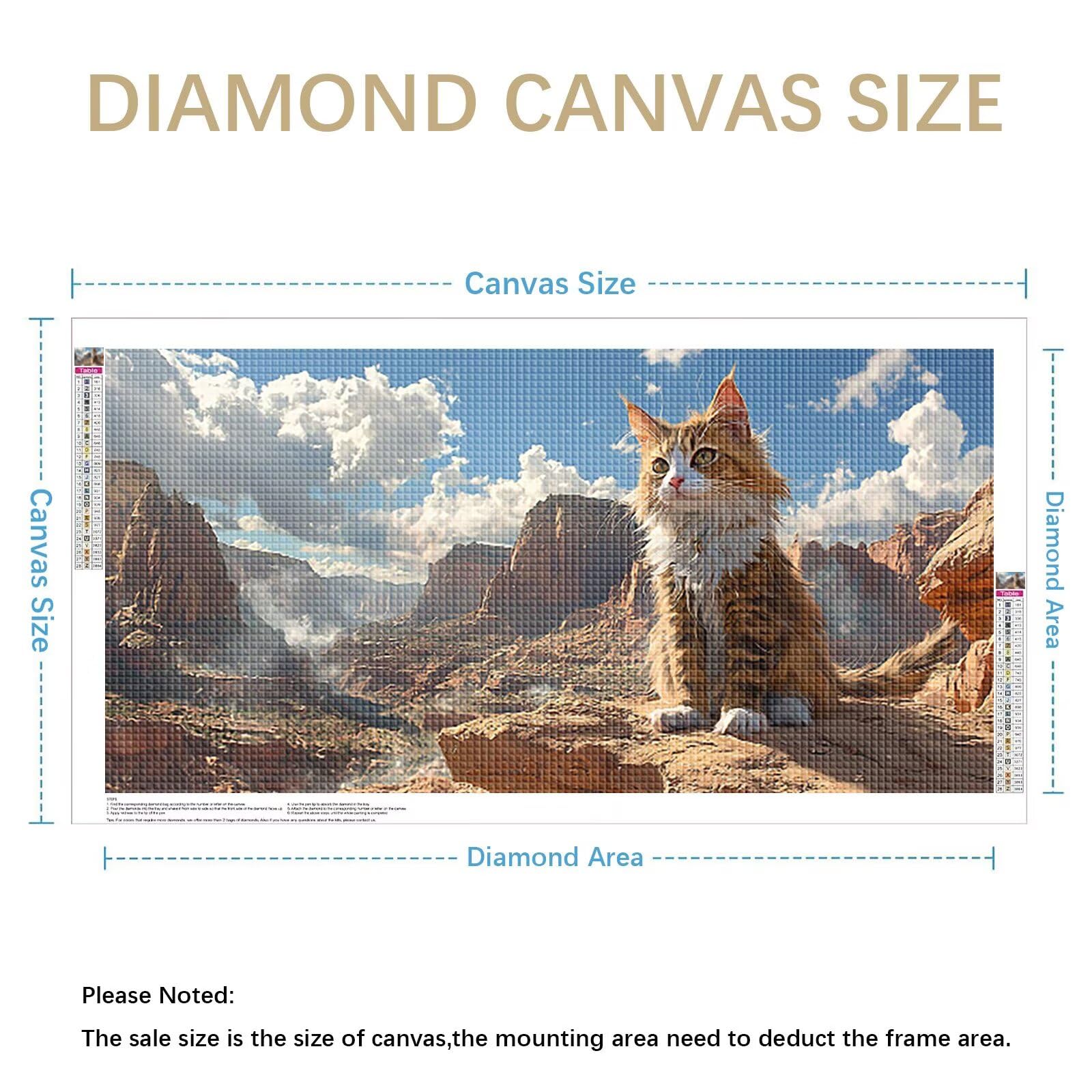 Diamond Painting Adultos Animal Pintura Diamante, Gato Diamond Painting 5D Completo, DIY Cuadrado Cristal Bordado Punto de Cruz Cuadros de Diamantes para Decoracion Hogar, Regalo Mujer 180x90cm 0J-220