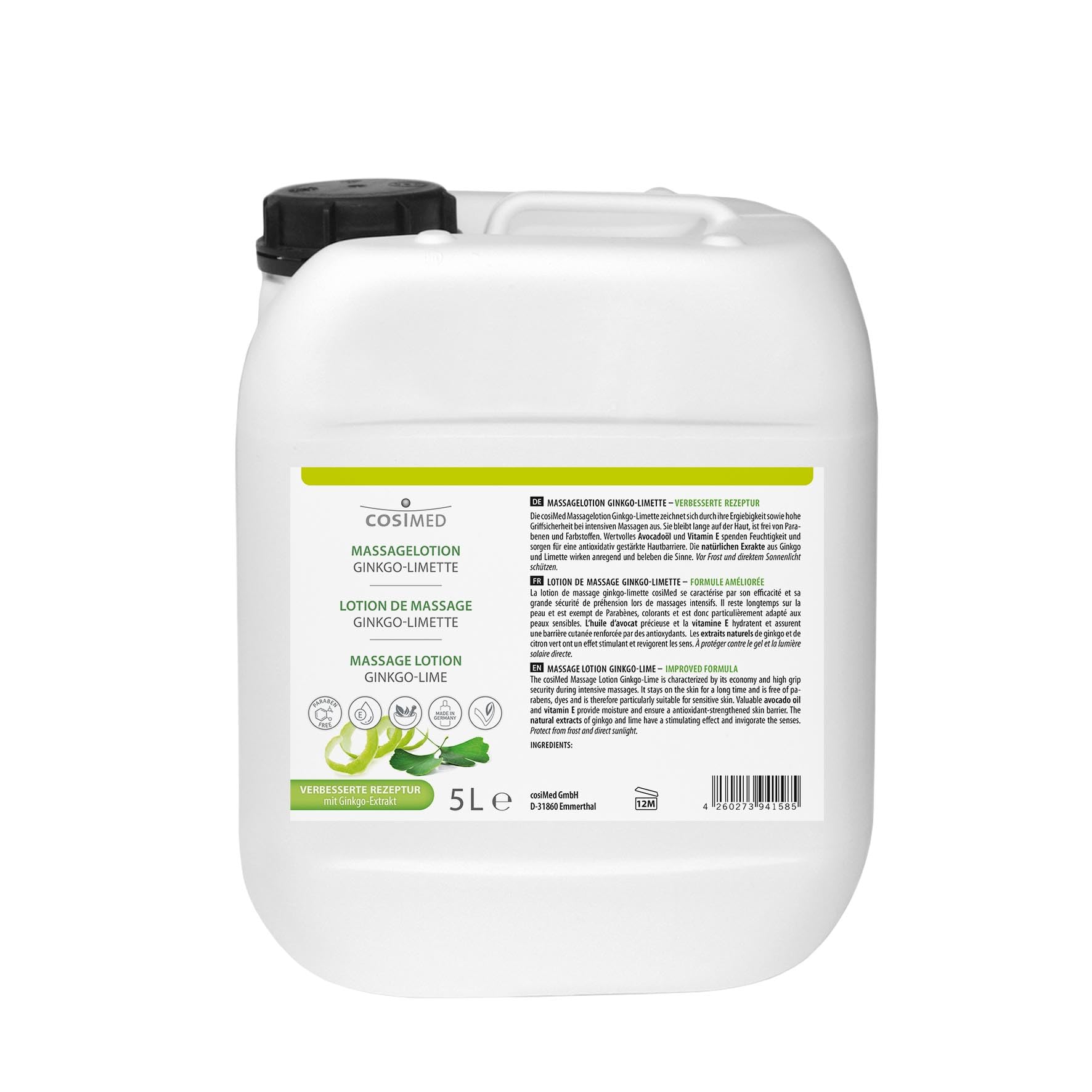 cosiMed Massagelotion Ginkgo-Limette, Massage Lotion, 5 l