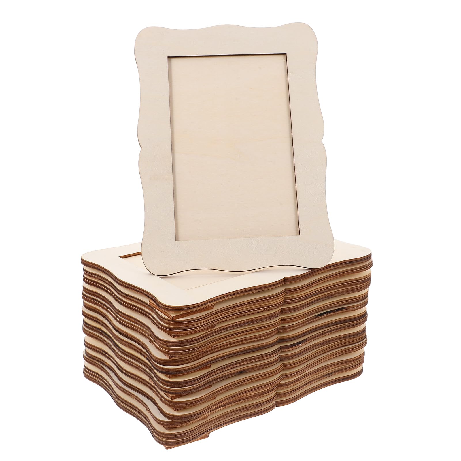 Set 15 Cornici in Legno Grezzo Fai da Te per Foto, Cornici D'epoca Verniciabili, Kit Artigianato Creativo per Decorazioni Casa e Regali Personalizzati