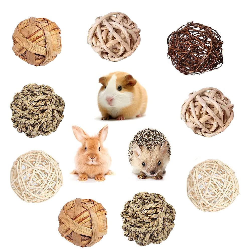 10 Stück Kauspielzeug Für Kleintiere - Naturmaterial Für Kaninchen & Meerschweinchen