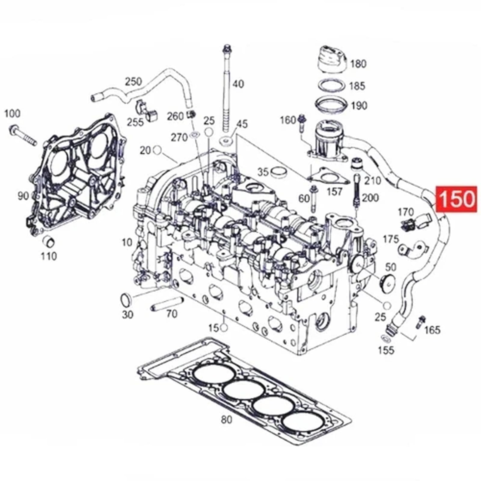 De llenado de Aceite de Motor con Manguera Flexible para B250 W246 B200 CLA220 GLA250 2700180900 A2700180900 A270010001 270010001 de Aceite de Temperatura