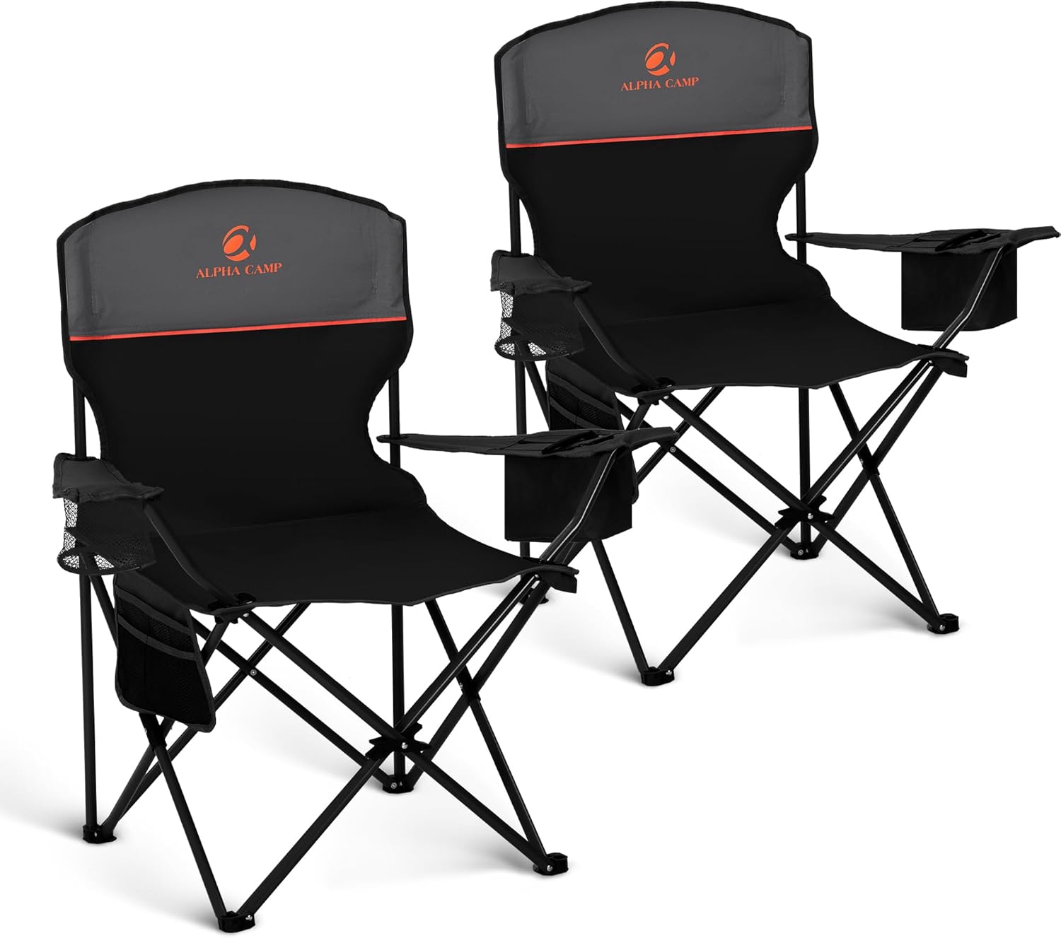 LET’S CAMP Camping Chair 2 Pack Folding Chair with 3-Can Cooler Bag Portable Lawn Chair with Cup Holder,Storage Pocket, Supports 225LBS, Collapsible Chair for Camp, Beach, Picnic (Black) LET’S CAMP Camping Chair 2 Pack Folding Chair with 3-Can Cooler Bag Portable Lawn Chair with Cup Holder,Storage Pocket, Supports 225LBS, Collapsible Chair for Camp, Beach, Picnic (Black)