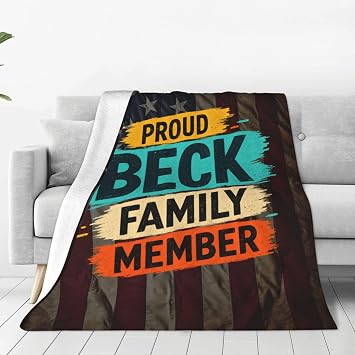 Proud Beck Family Member Throw Blanket Soft Flannel Lightweight Cozy 50x60 Inches for Sofa Bed Couch