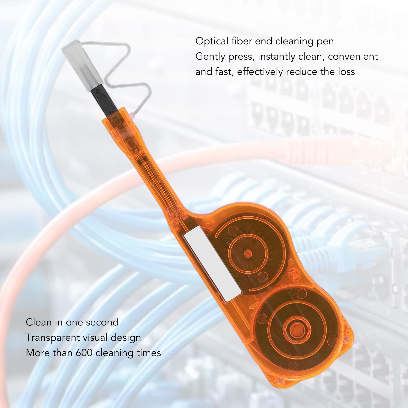 Stylo Nettoyant pour Fibre Optique, Nettoyeur de Fibre en Un Clic, Peut Obtenir Un Effet de Nettoyage à 99%, Économisant Un Nettoyant Fibre Optique Transparent pour Adaptateur de Type MPO et MPT