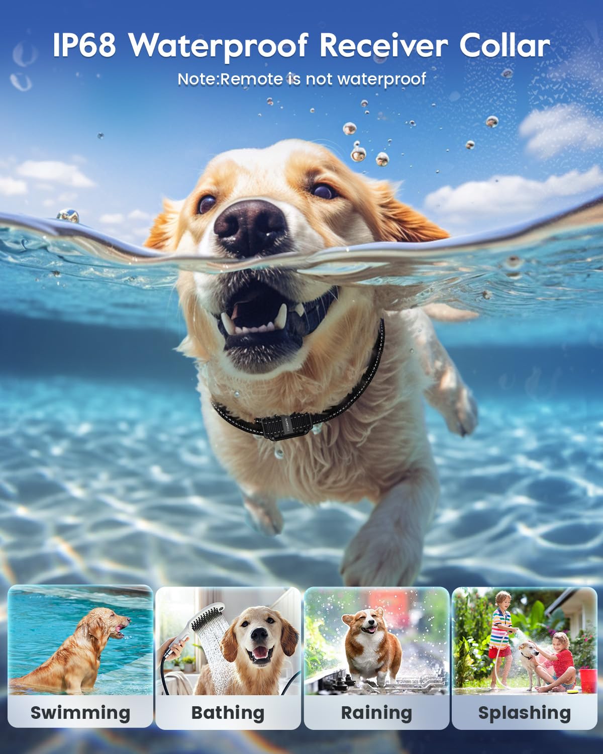 Dog Training Collar with Remote, 4200FT Electronic Dog Shock Collar with Beep, Vibration, Shock, Light and No Shock Mode, Electric Training Collar Set for Small Medium Large Dogs (Black Green) - image 4