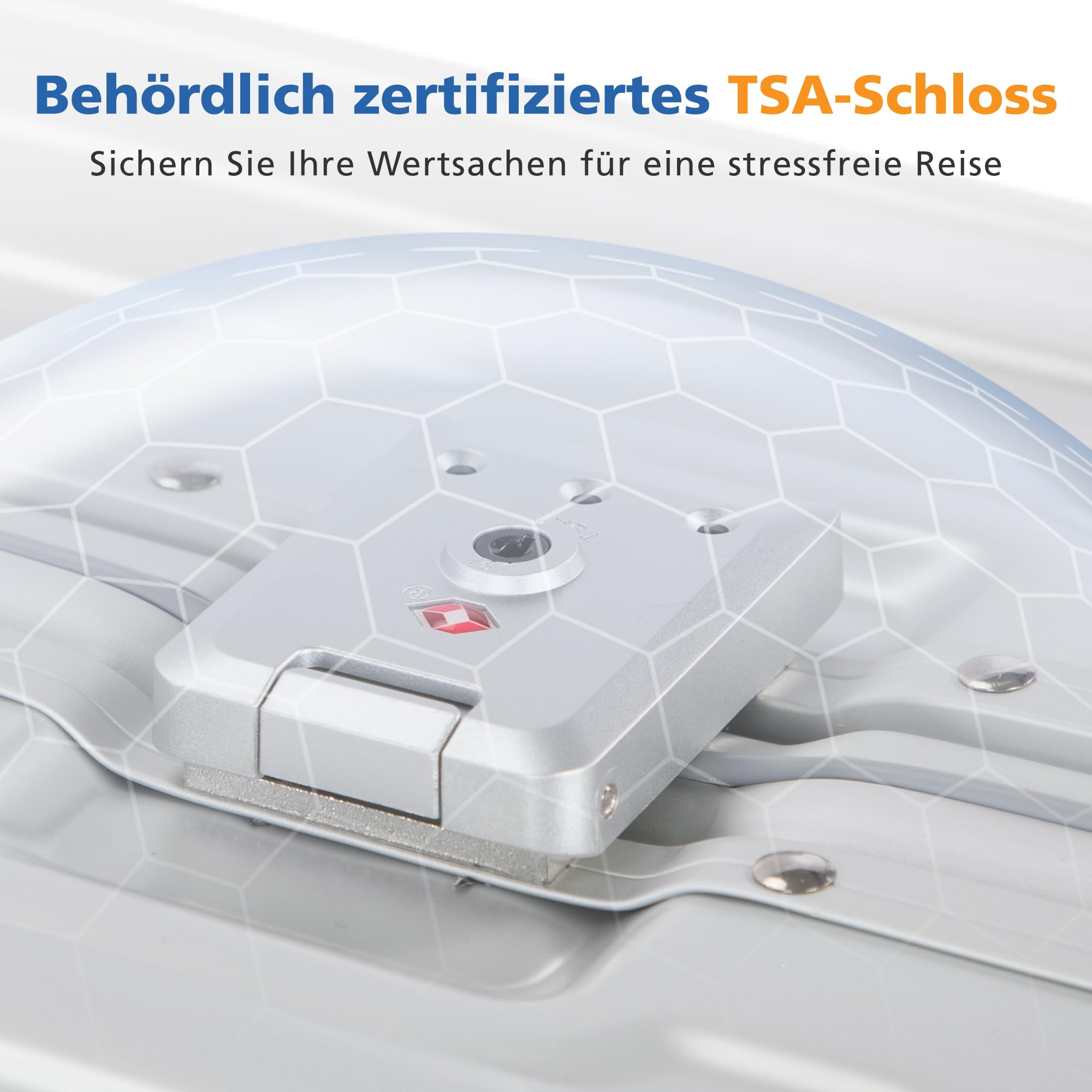 ALPHA CAMP Koffer Größe XL Reisekoffer Leicht Hartschalenkoffer Polycarbonat 98L Luggage Suitcase mit Rollen TSA Schloss & Aluminium Rahmen Handgepäck 49 * 30 * 76cm Silber