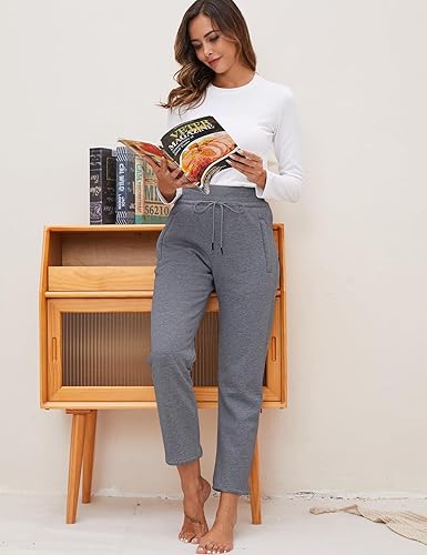 Miniatura 2 de Gihuo Pantalones de forro polar de invierno para mujer, pantalones deportivos con forro de sherpa