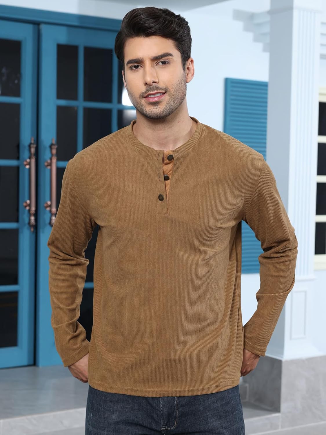 Angbater Camisetas masculinas da moda Henley manga longa pulôver básica com botões leves camisetas de veludo cotelê em promoção! Veja a oferta e mais achadinhos de Camisetas 2 Hoje é o melhor dia para comprar Angbater Camisetas masculinas da moda Henley manga longa pulôver básica com botões leves camisetas de veludo cotelê com aquele preço maroto! Promoção! Aproveite a oferta! 2