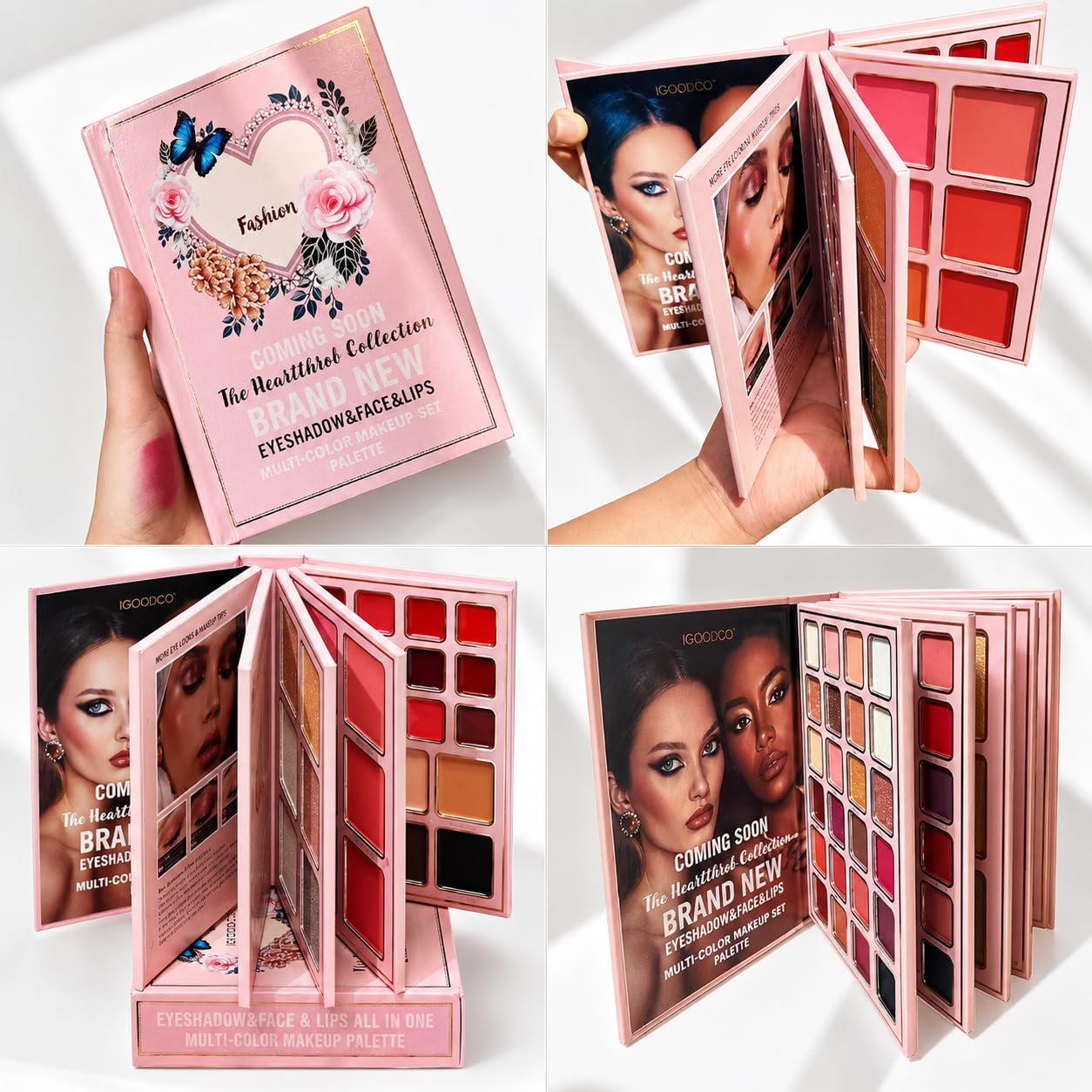 Genzy All in One Makeup Book Palette | 5 in 1 Makeup Book Palette Foldable Portable Long Lasting | Eyeshadow, Face & Lips Multi Color Makeup Palette | Contour Blush Highlighter Lip Colors | Makeup Book Palette All in One for Women & Girls-image-15