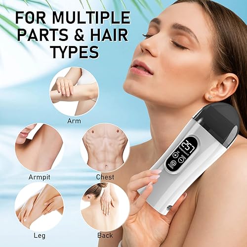 Miniatura 4 de Kit de calentador de cera enrollable para depilación de mujeres y áreas más grandes, calentador digital para pieles sensibles, gran regalo