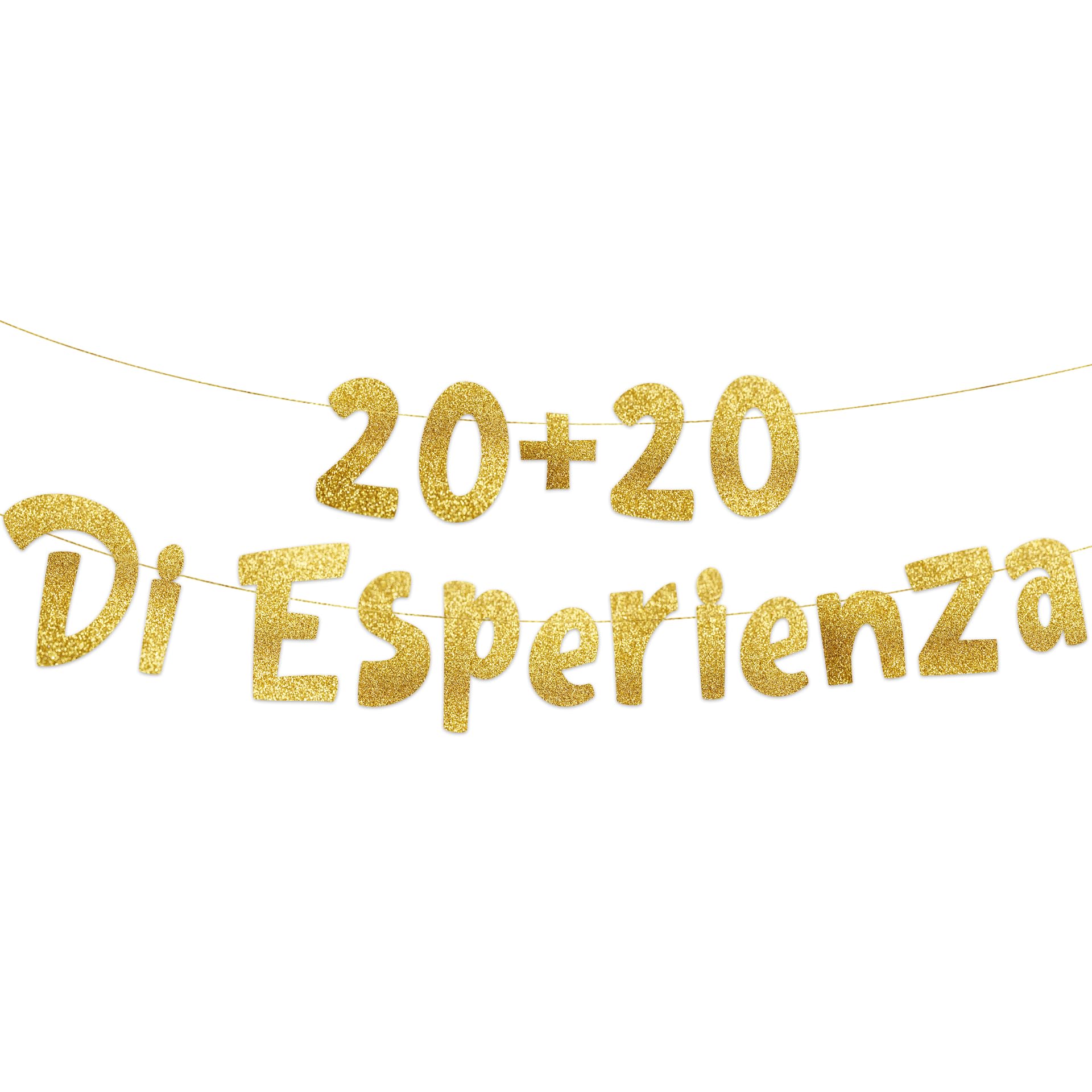 Striscione Glitter Oro '25+25' - Per 50&deg; Compleanno O Anniversario, 1.2m