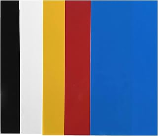 G10 Spacers - 5 Pack - 5" X 10" X 1/32" Handle Liner Material for Knife and Gun Making, (Complete Kit: Black, Red, White, Yellow, Blue) - RAD Knife Supply