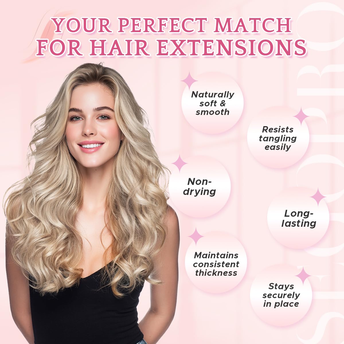 SEGO Pro Clip in Hair Extensions 8 Pcs 18 Clips Full Head Synthetic Fiber Hair Pieces for Women Curly 24 Inch (Ash Blonde & Silver Gray) - Image 3