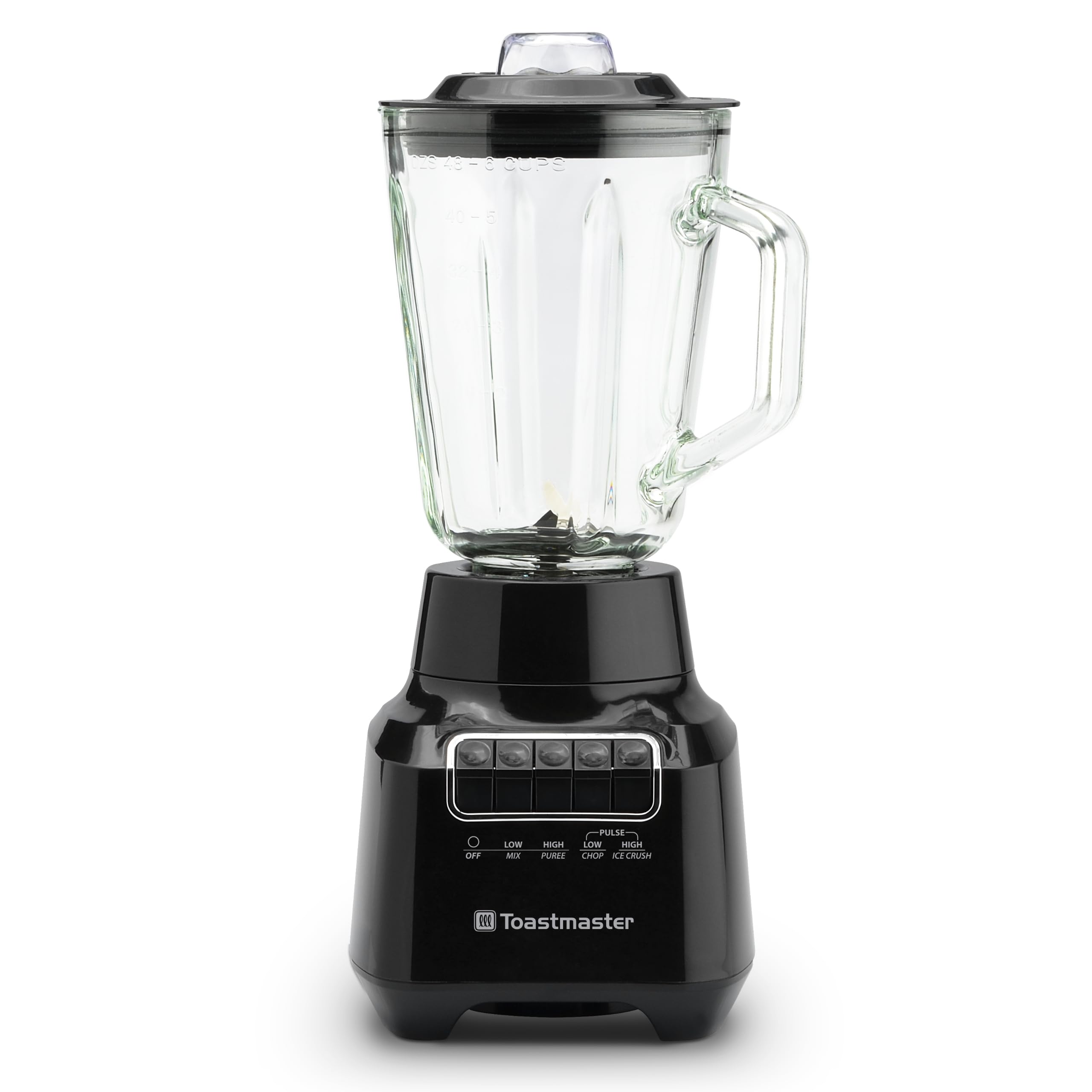 Batidora de 400 vatios con tarro de vidrio de 48 onzas, para batidos de frutas, batidos y más, potente licuadora de cocina con múltiples velocidades, cuchillas de acero inoxidable