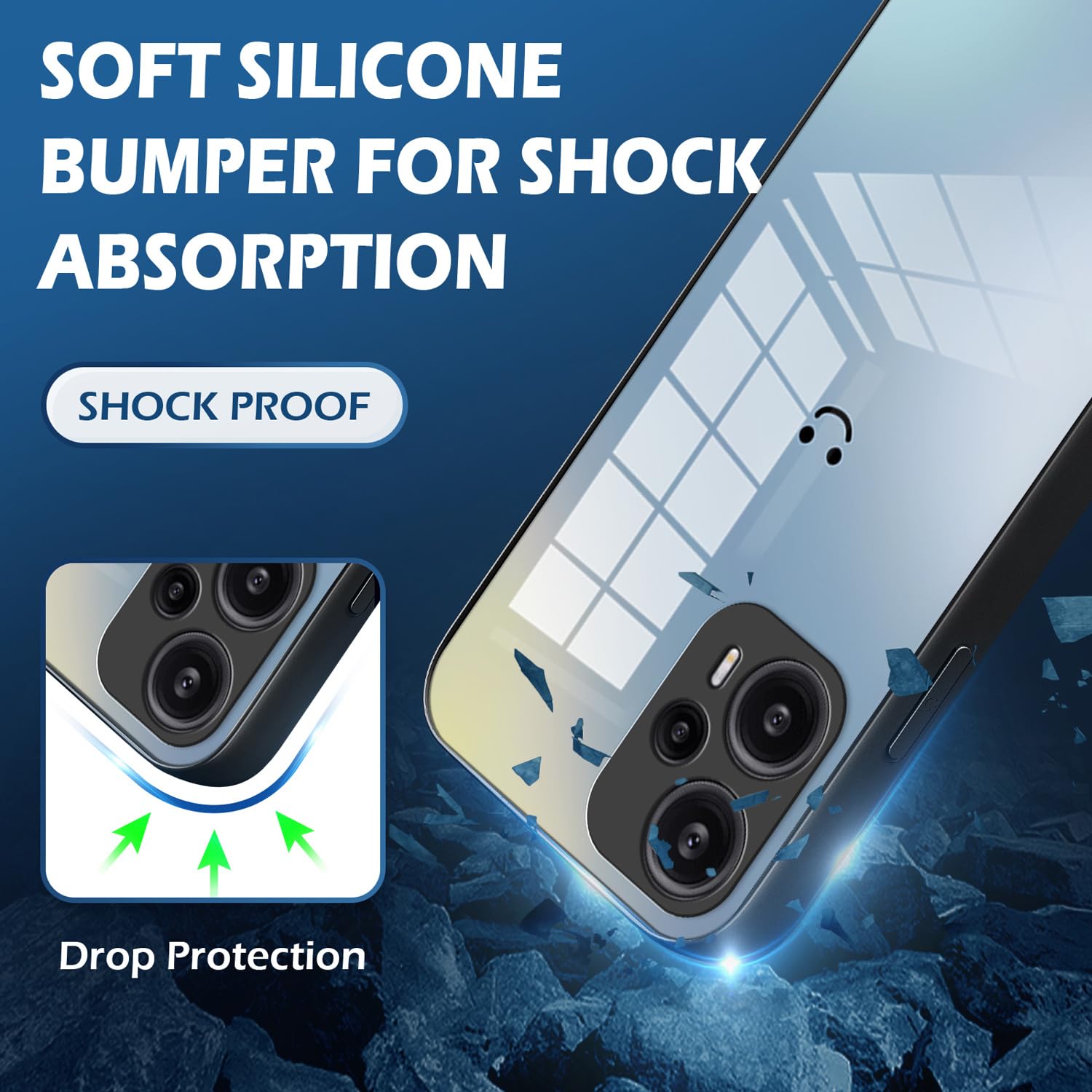 XINYEXIN Coque pour Xiaomi Poco F5 5G, Étui de Téléphone en TPU Souple au Bord Doré, Housse