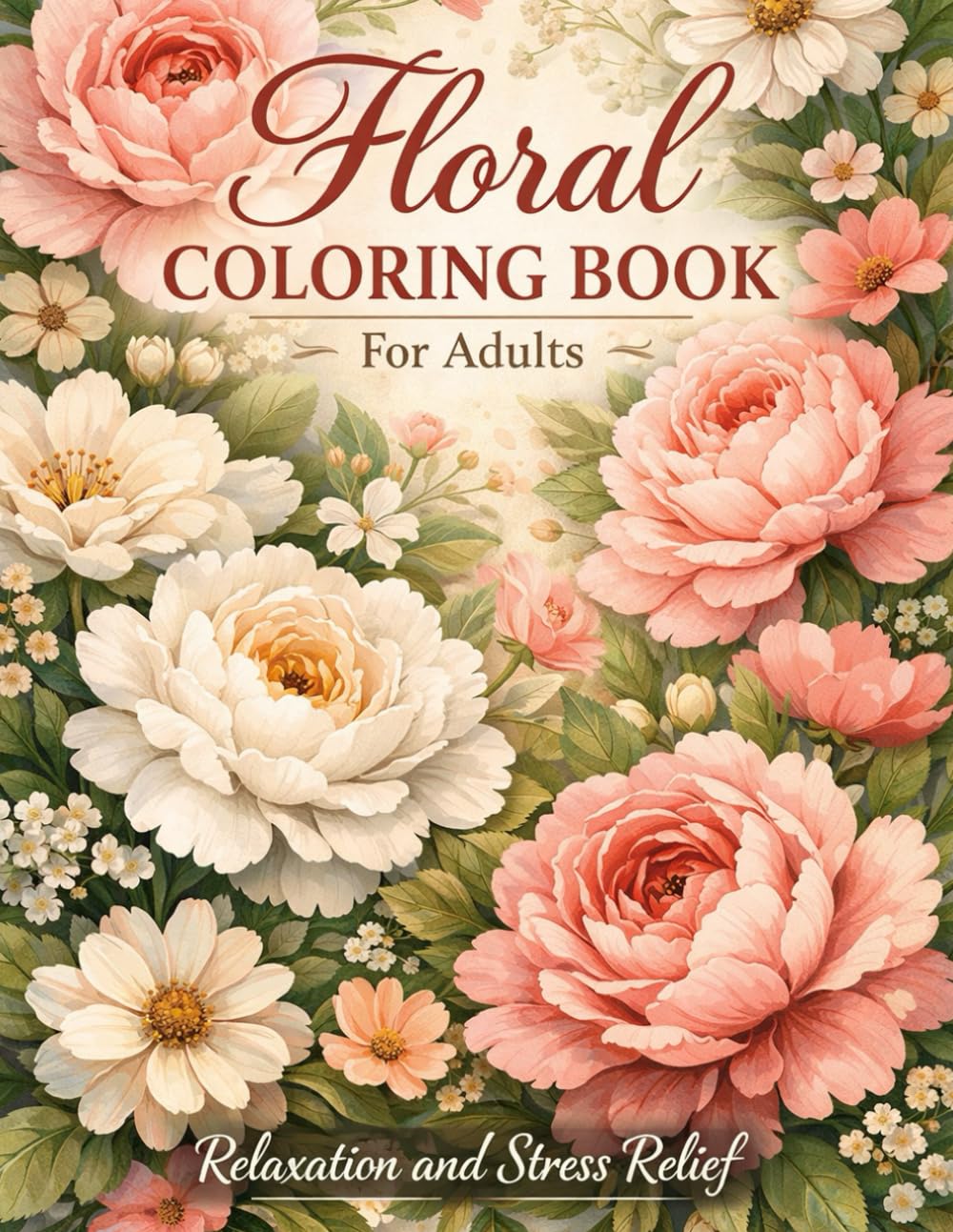 Floral Coloring Book for Adults: Relaxation, Mindfulness & Stress Relief with Beautiful Garden Flowers