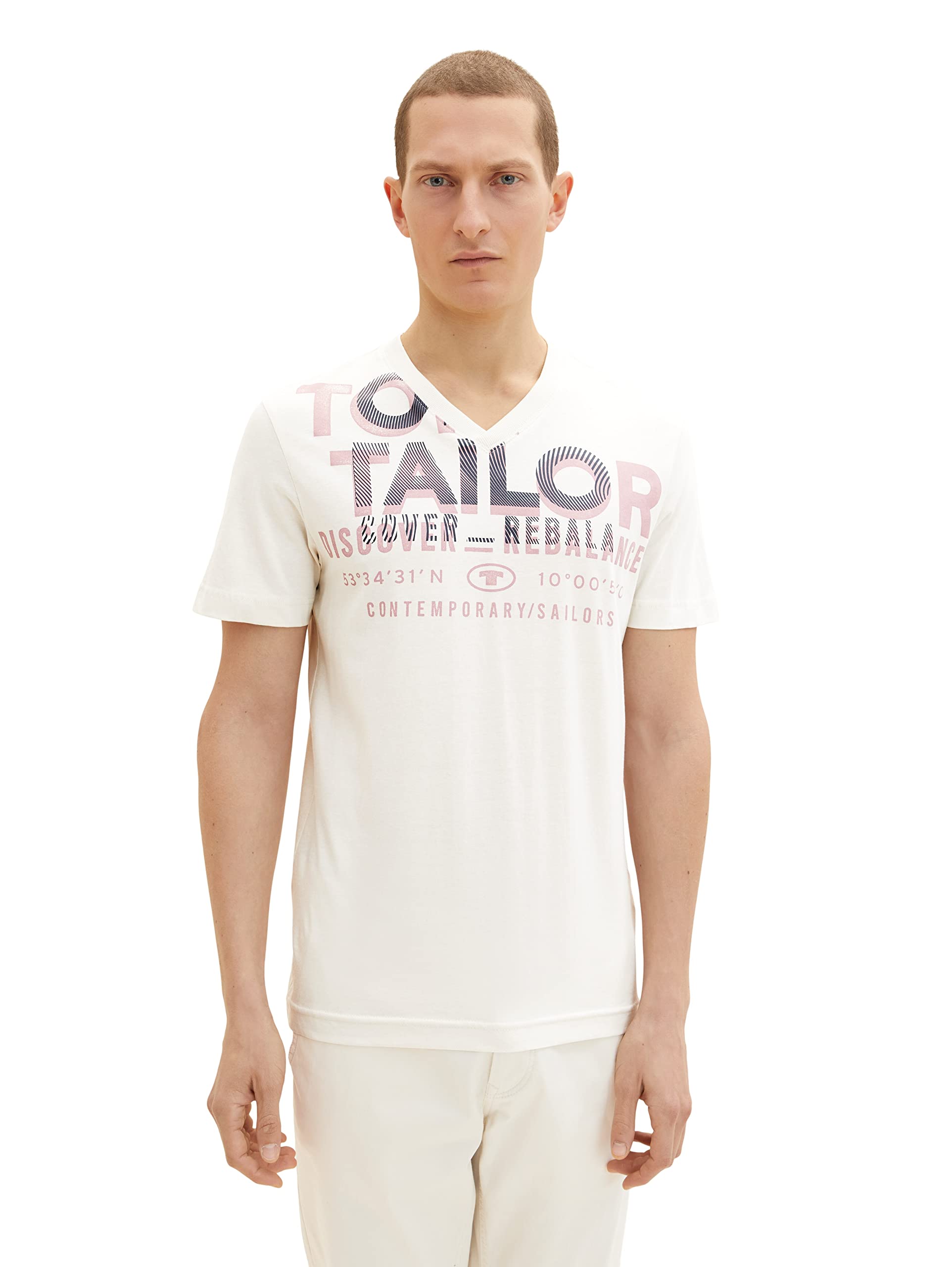 TOM TAILOR Men's T-Shirt 1035657, 18592 - Vintage Beige, L