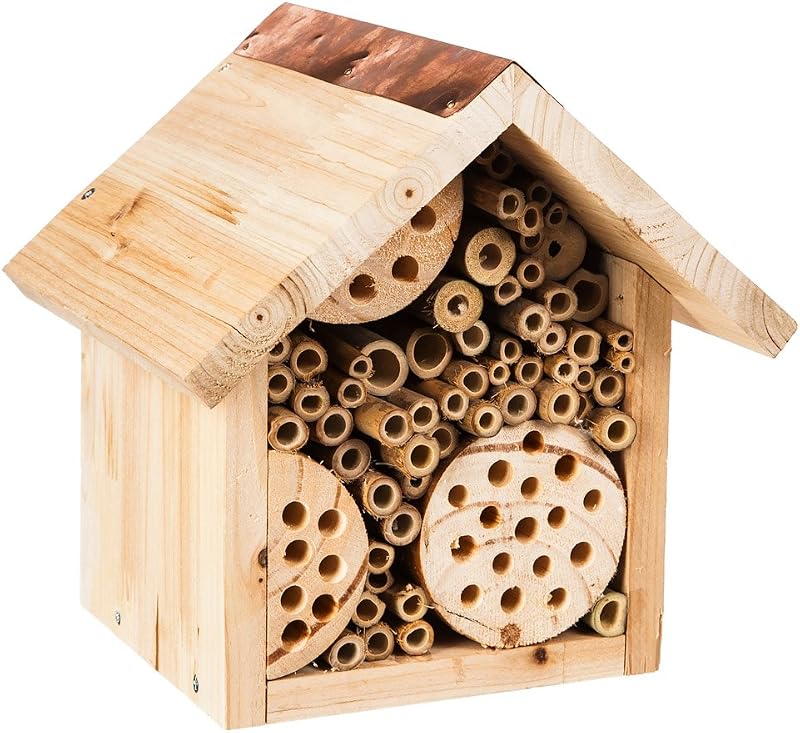 Evergreen Garden Wall Mounted Bee Habitat, Eco Friendly Insect Habitat for Outdoor Garden or Yard